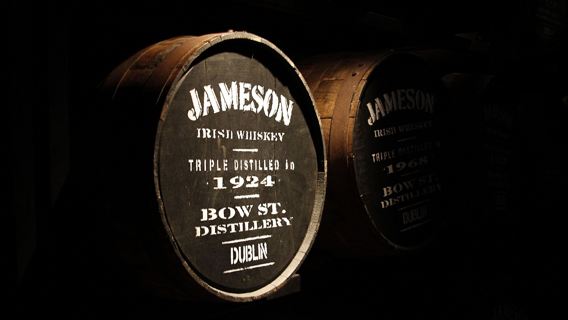 Wood Wooden Surface Whiskey Brand Alcohol Jameson Barrels Dublin Ireland Cellars 1920x1080