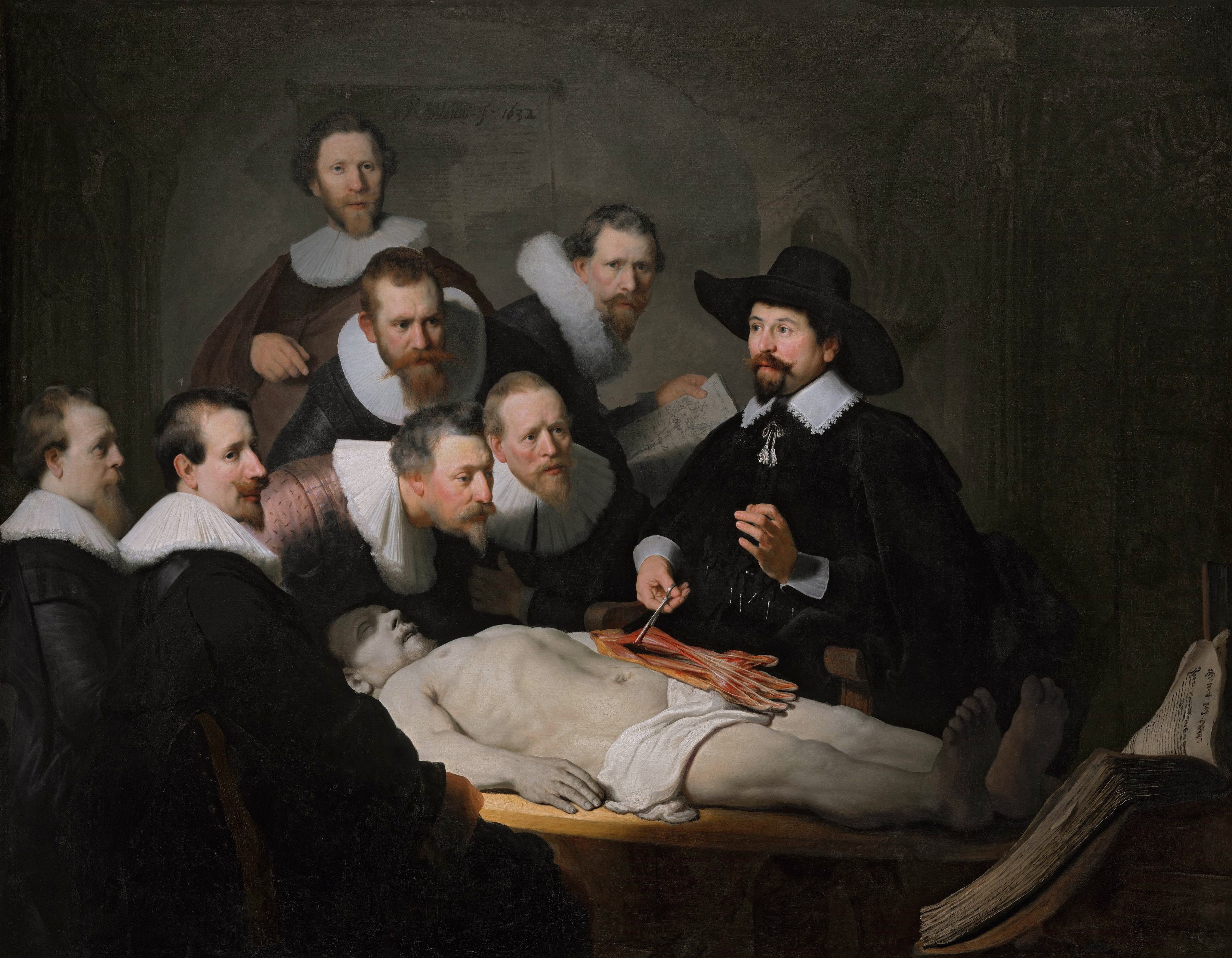 Oil Painting Rembrandt Van Rijn Anatomy 4095x3184