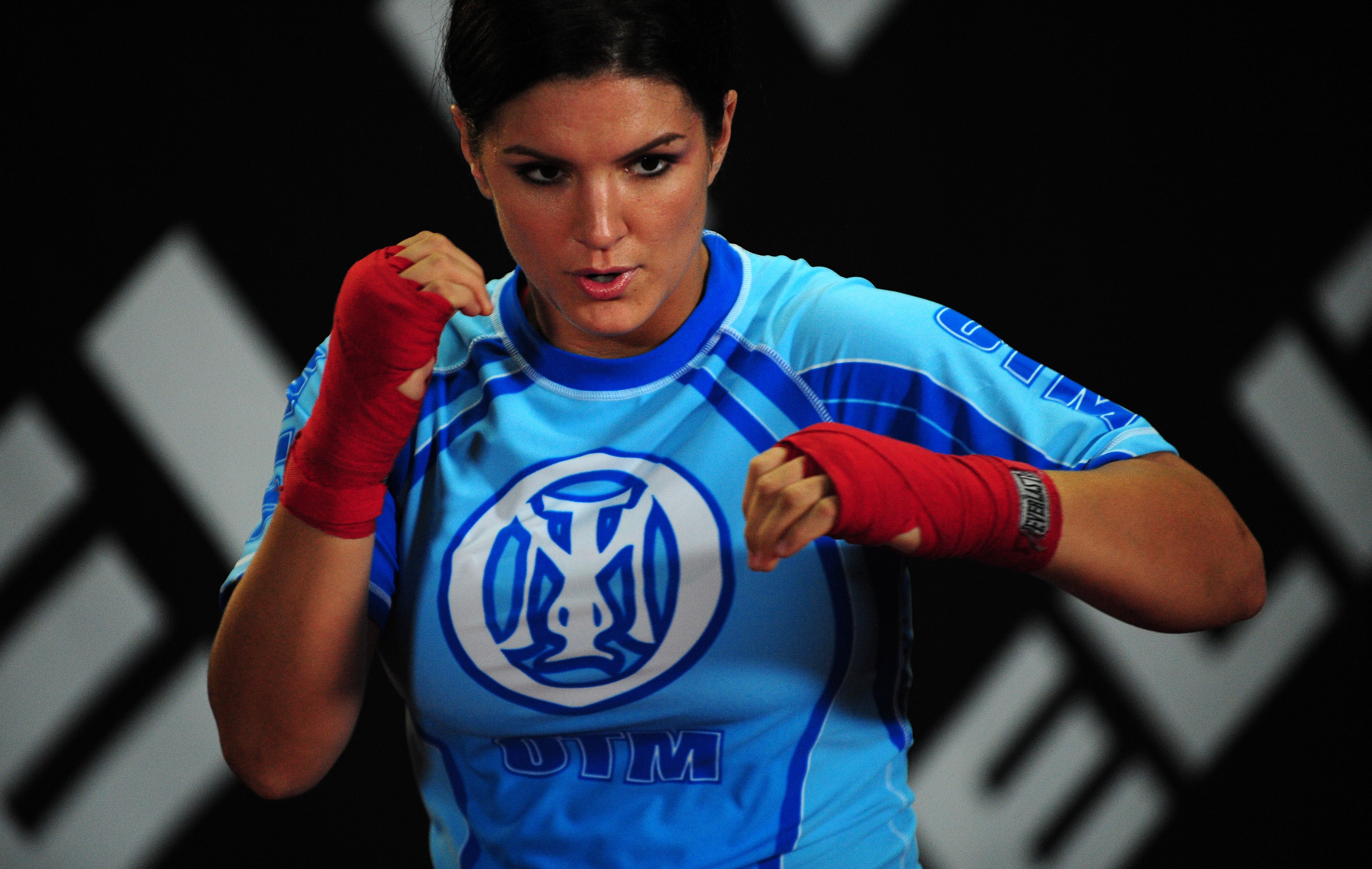 Gina Carano Mma Brunette Brown Eyes Hand Wraps 4100x2597