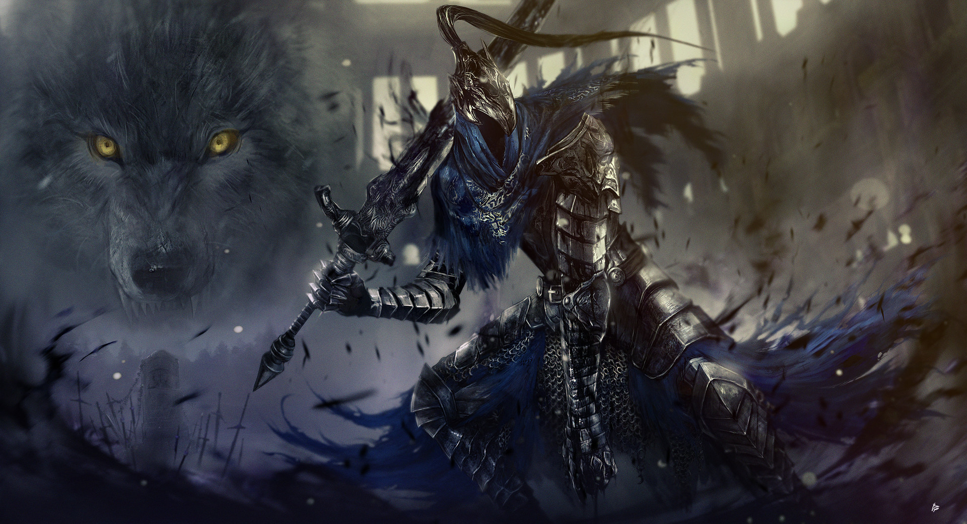 Artorias The Abysswalker Sif Dark Soul Dark Souls Warrior Wolf Armor Sword 1920x1040