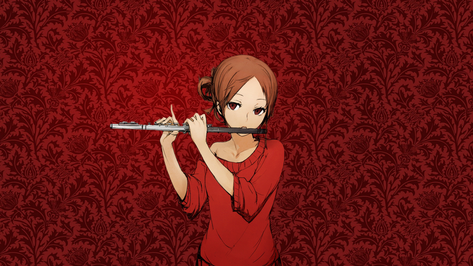 Music Orchestra Anime Girls Flute Original Characters Anime 1920x1080