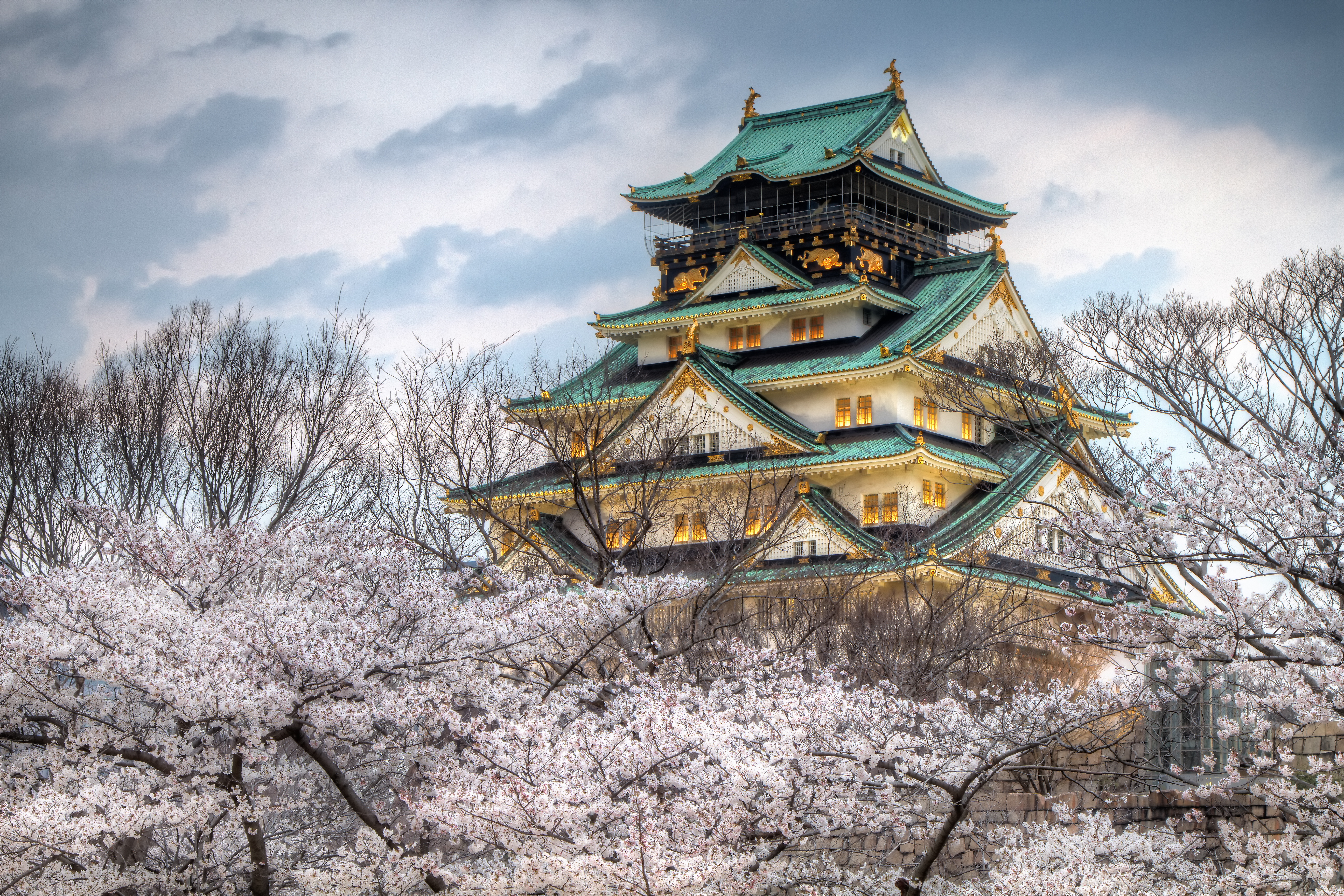 Osaka Osaka Castle Japan Sakura Spring Architecture 5184x3456