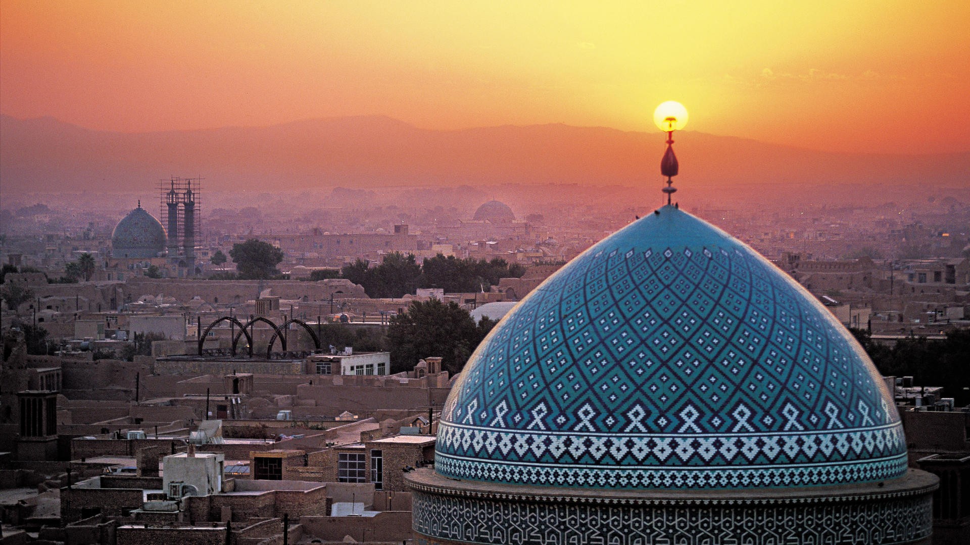 Islam Iran Sunset Islamic Architecture Mosque 1920x1080