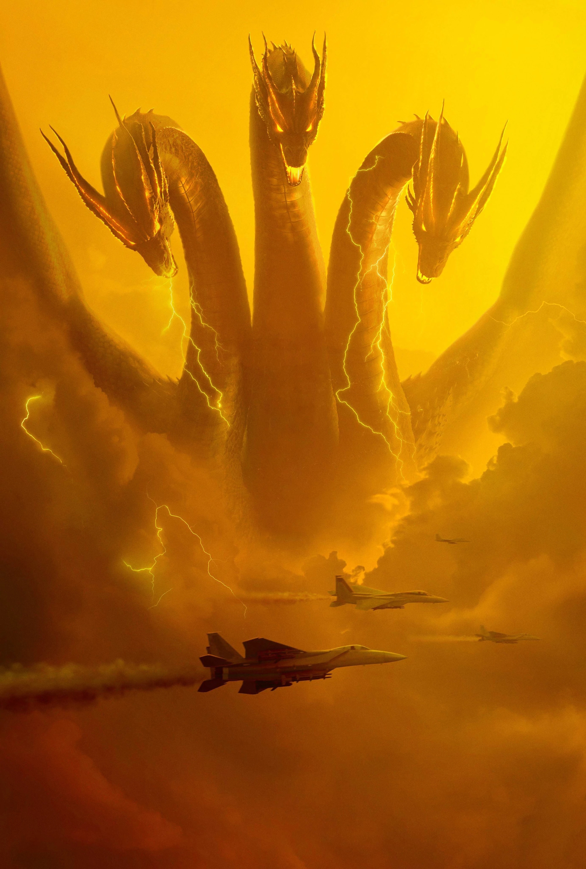 Godzilla King Of The Monsters Kaiju Movie Poster Clouds King Ghidorah Movies Creature Aircraft Milit 2000x2964