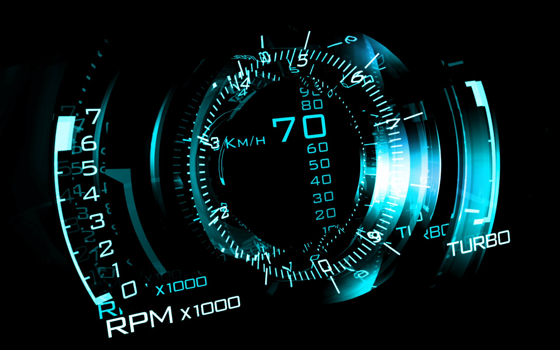 CGi Blue Digital Art Speedometer 1920x1200