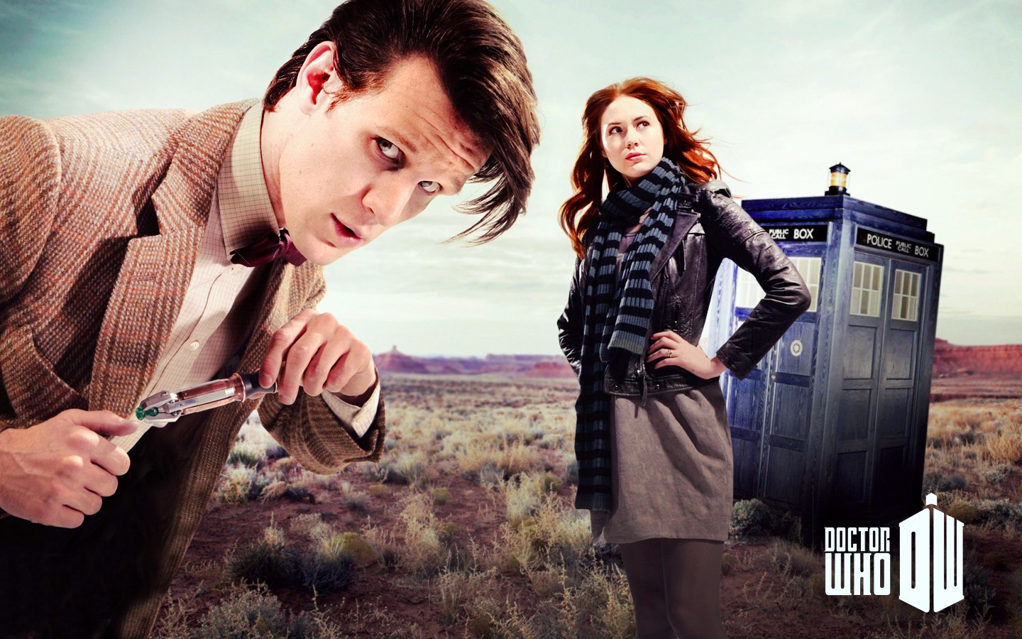Doctor Who Matt Smith Karen Gillan Amy Pond TARDiS Eleventh Doctor 1440x900