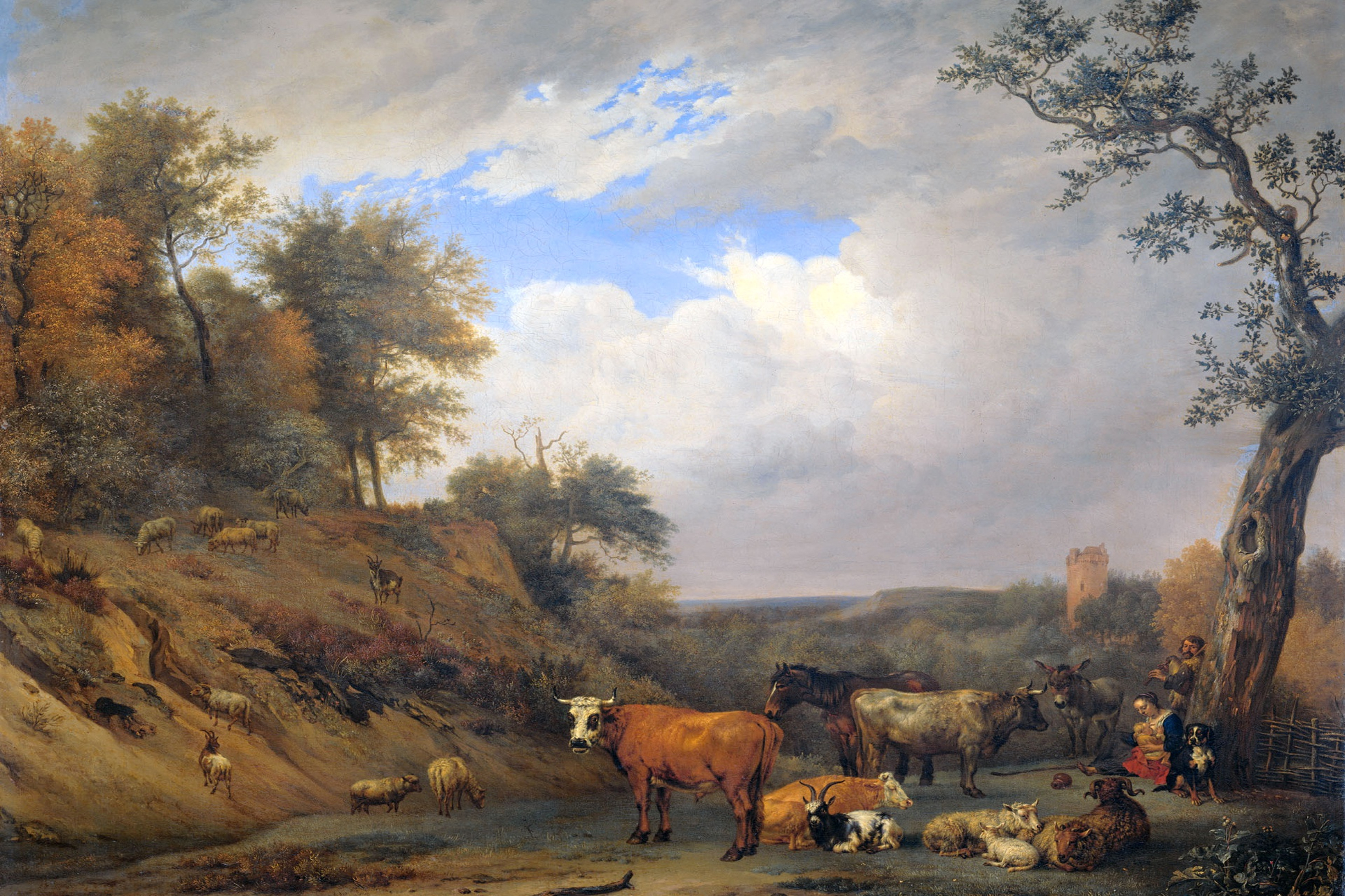 Paulius Potter Landscape Livestock Painting Farmers Artwork Cow Animals Classical Art 4267x2843