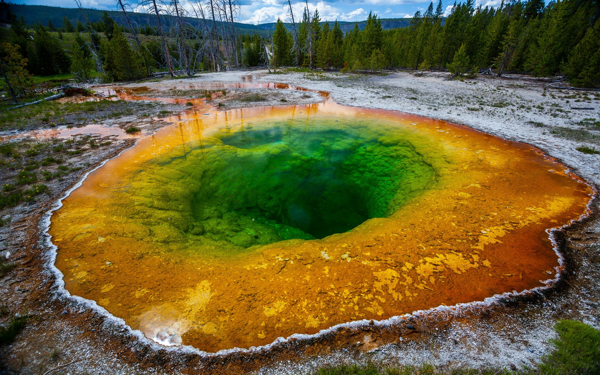 Nature Landscape Water Colorful Yellowstone National Park 1920x1200
