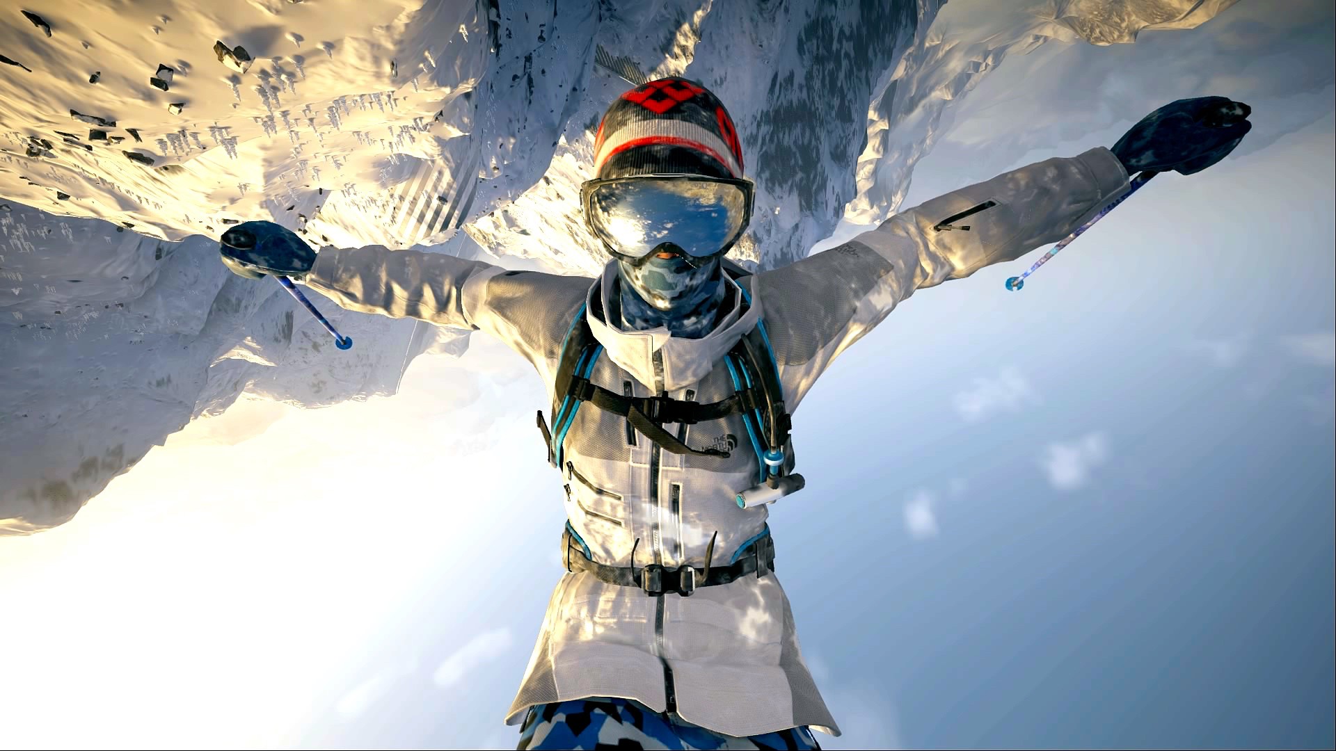 Steep PlayStation 4 Backflip Snow Upside Down Goggles Video Games Mountains 1920x1080