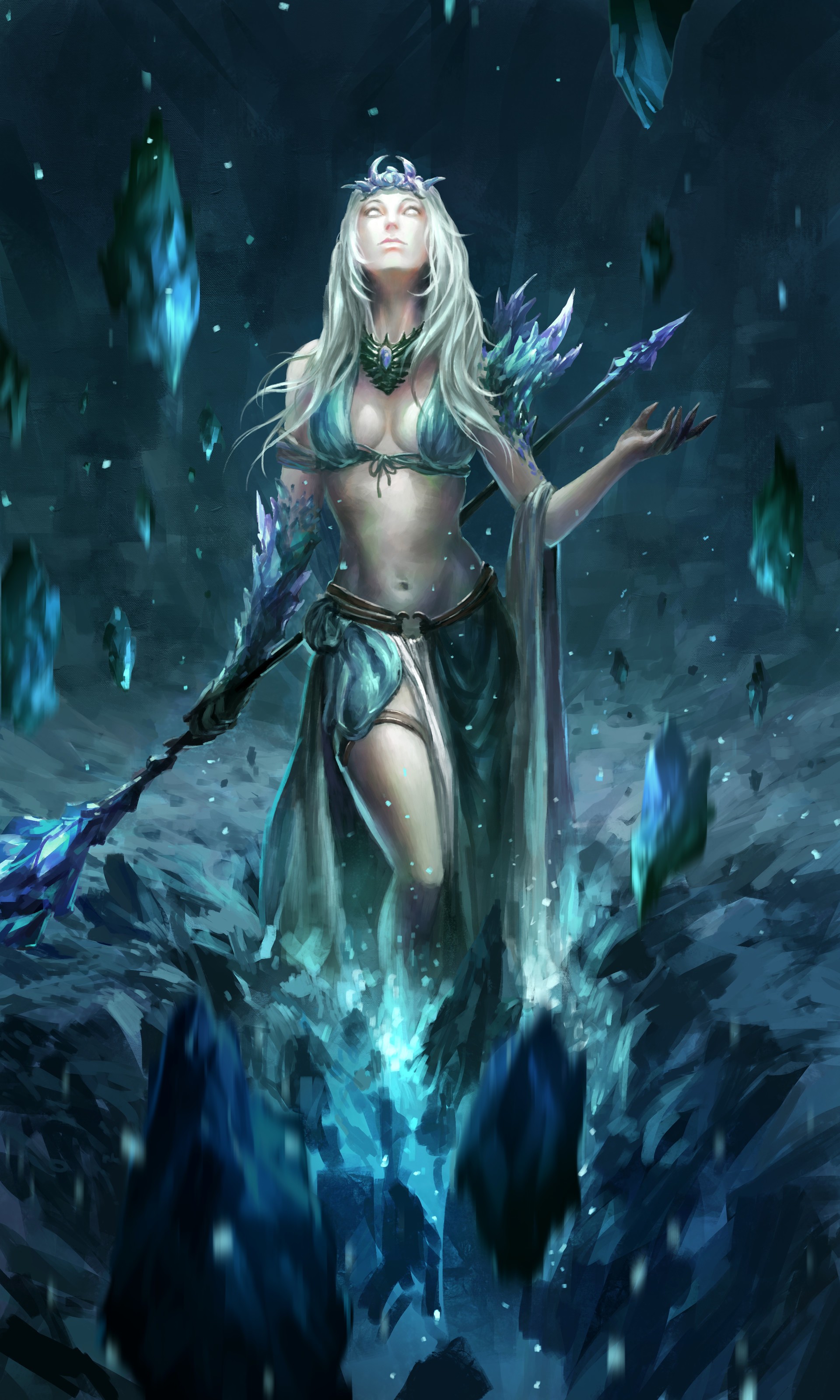 Fantasy Art Ice Queen Fantasy Girl Blonde 1920x3200