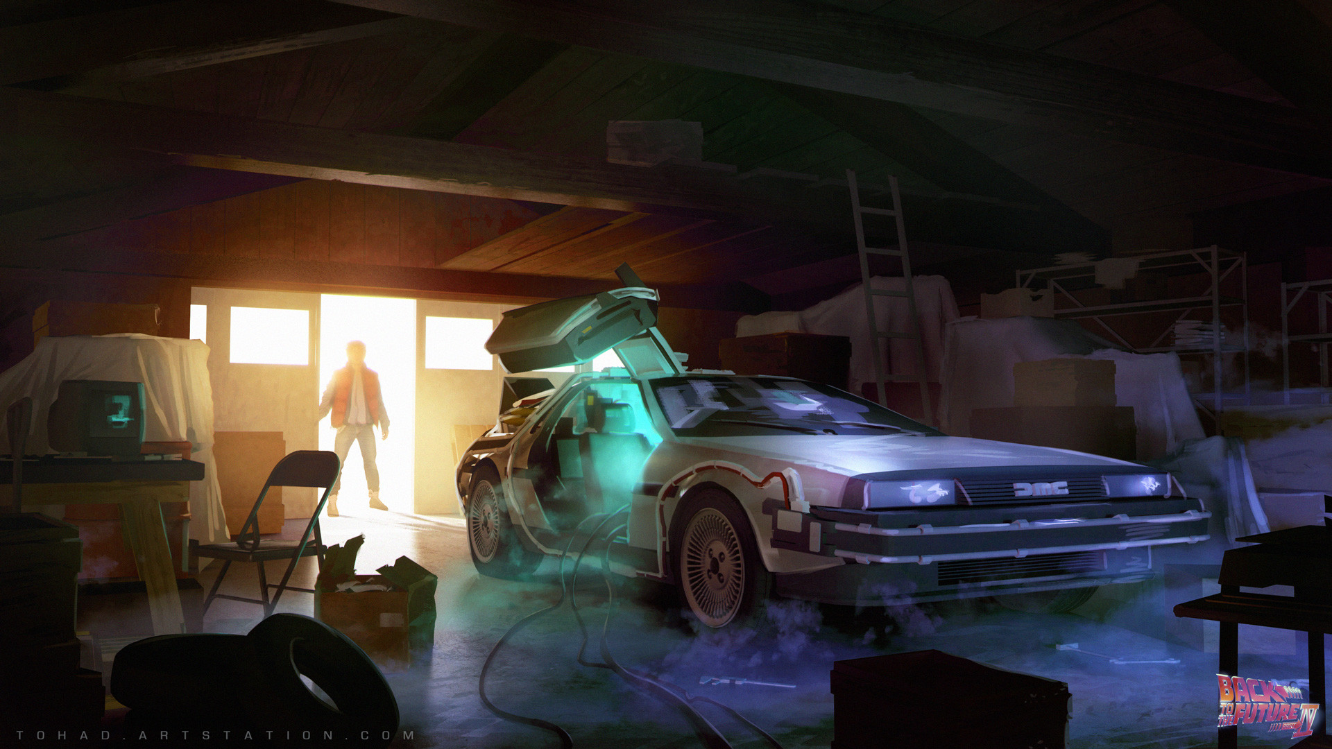 Magic Car Marty McFly DMC DeLorean Back To The Future Sylvain Sarrailh 1920x1080
