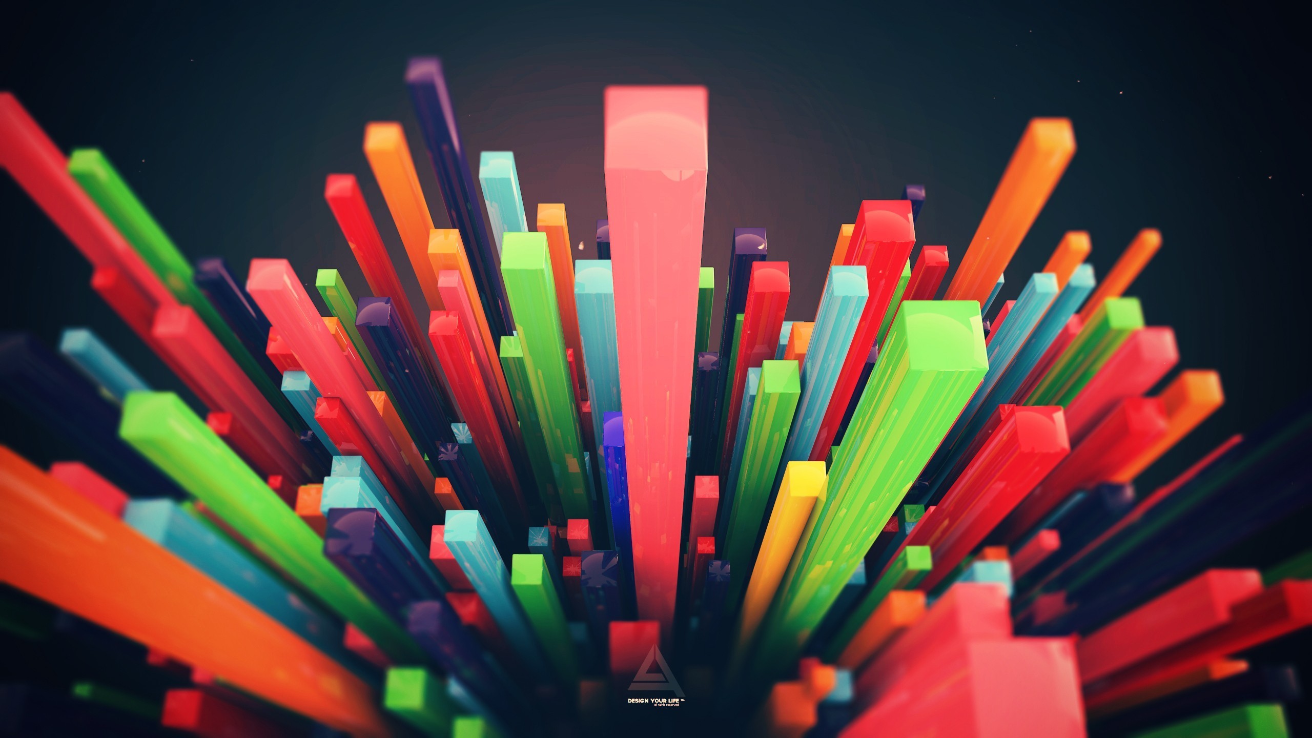 Abstract Colorful Depth Of Field Digital Art Colorful Minimalism Artwork Abstract Colorful Colorful  2560x1440