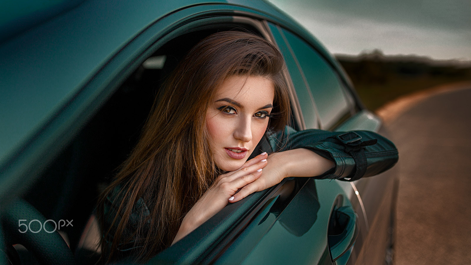 Women Portrait Damian Piorko Women With Cars Leather Jackets Depth Of Field 500px Car Interior Insid 1600x900