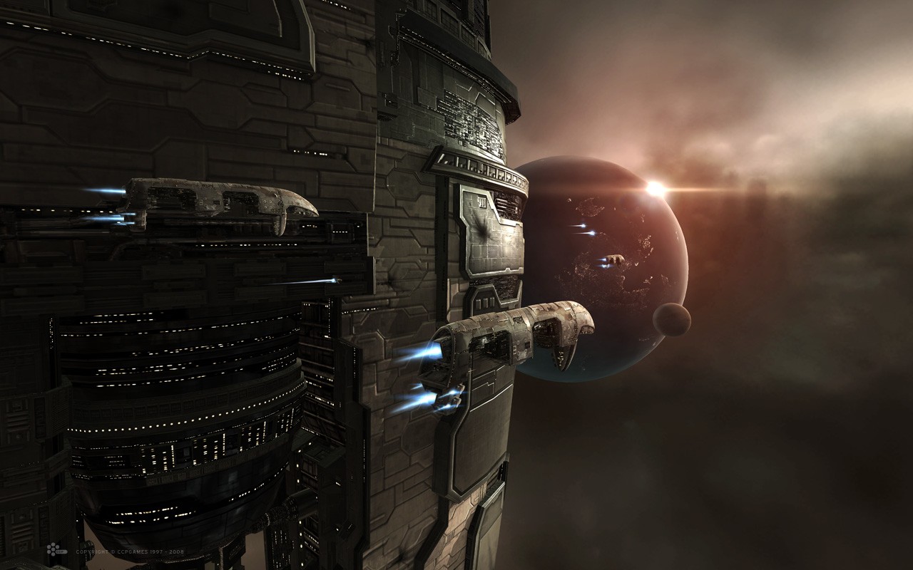 EVE Online Amarr Space Spaceship Space Station 1280x800