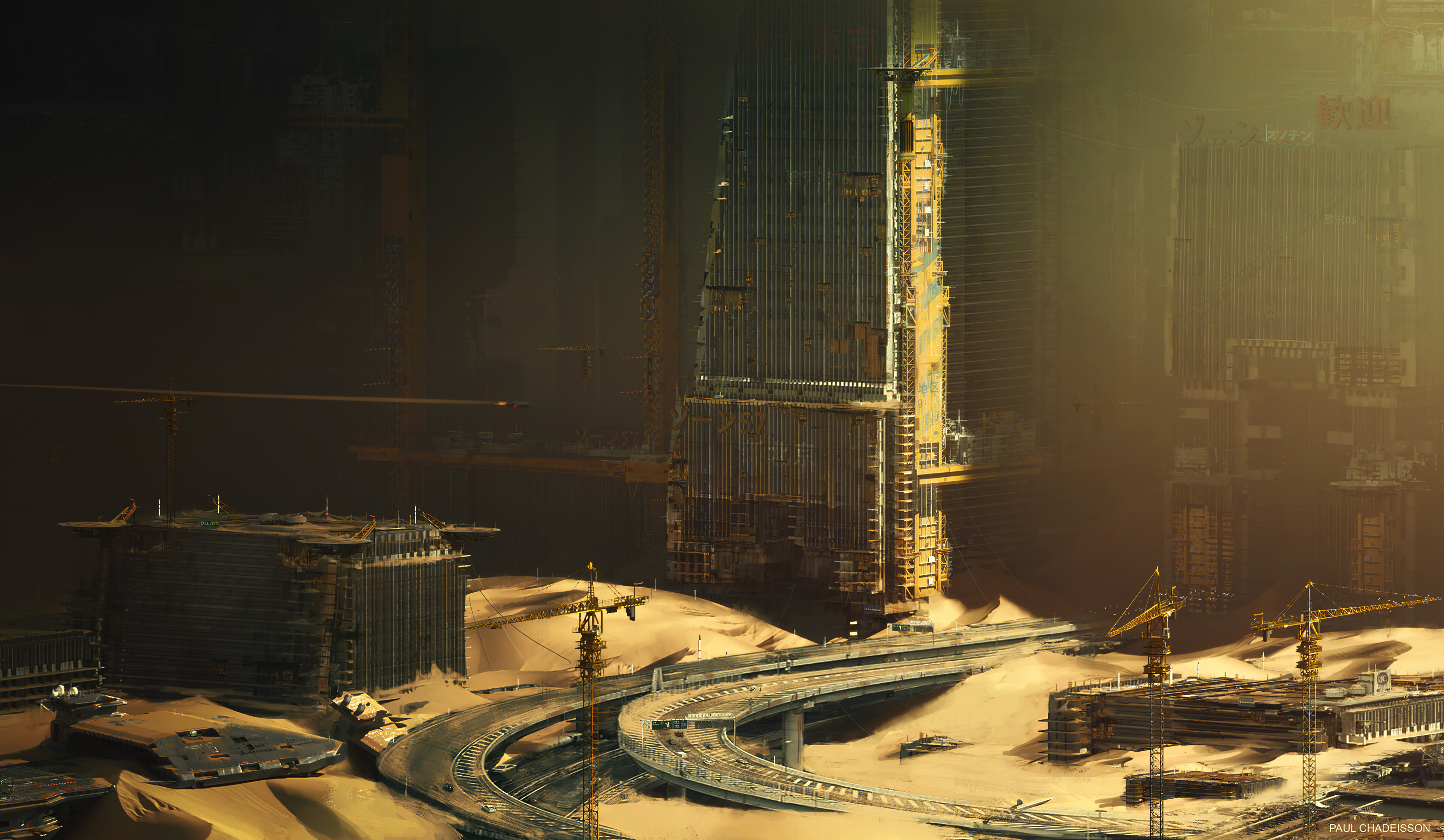 Deserted City Building Construction Futuristic Paul Chadeisson Abandoned City Abandoned 3840x2234