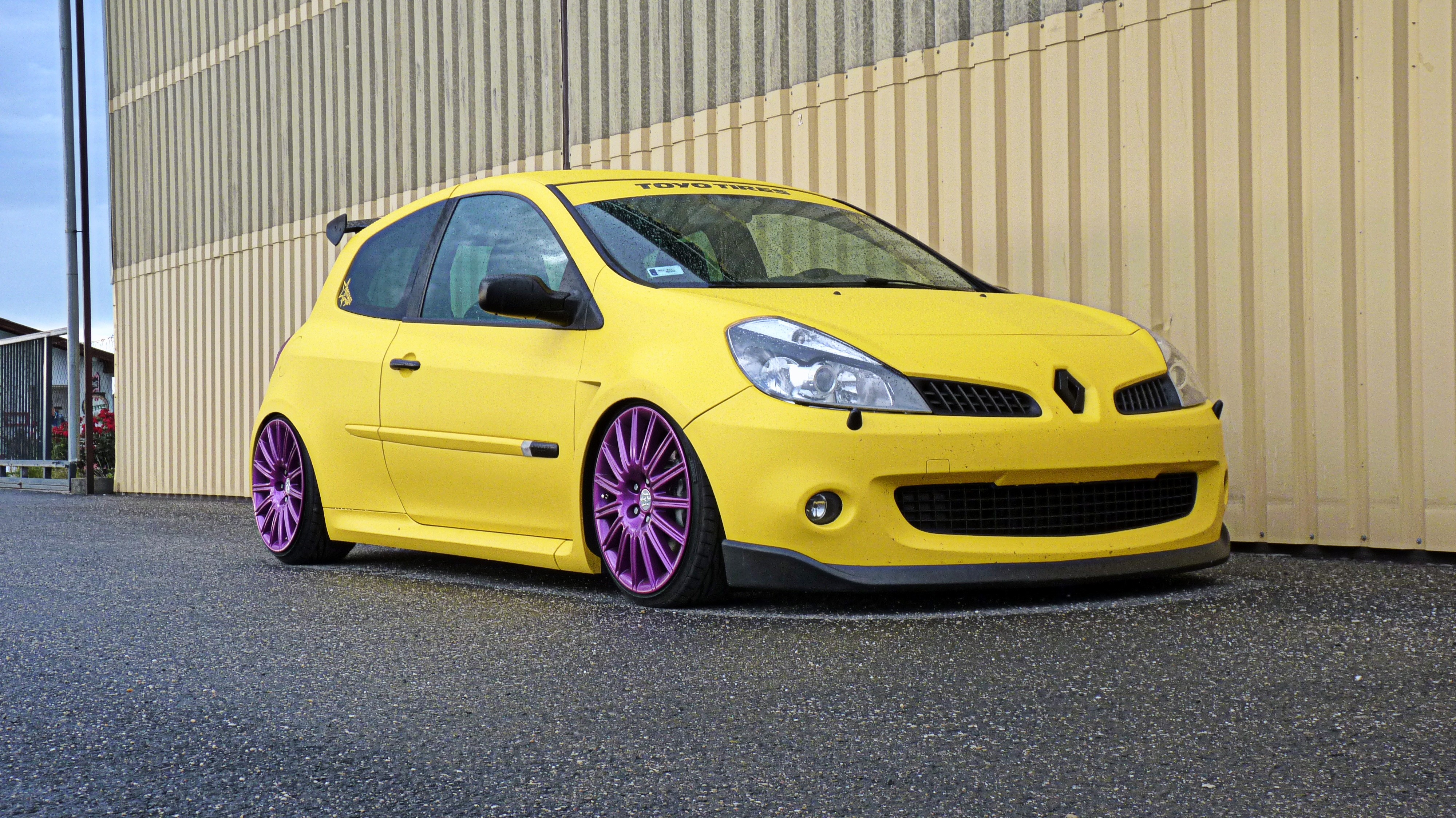 Renault Renault Clio Stance Car Vehicle Tuning Colored Wheels 4000x2248