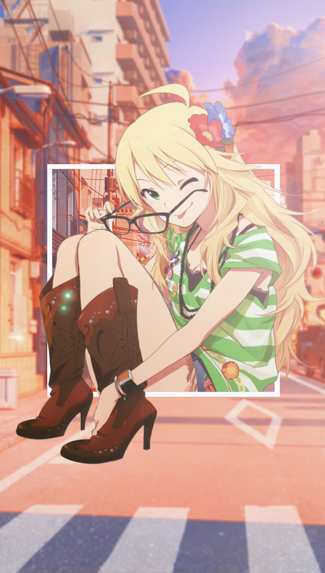 Anime Anime Girls Picture In Picture Picture In Picture THE IDOLM STER Hoshii Miki 1080x1902