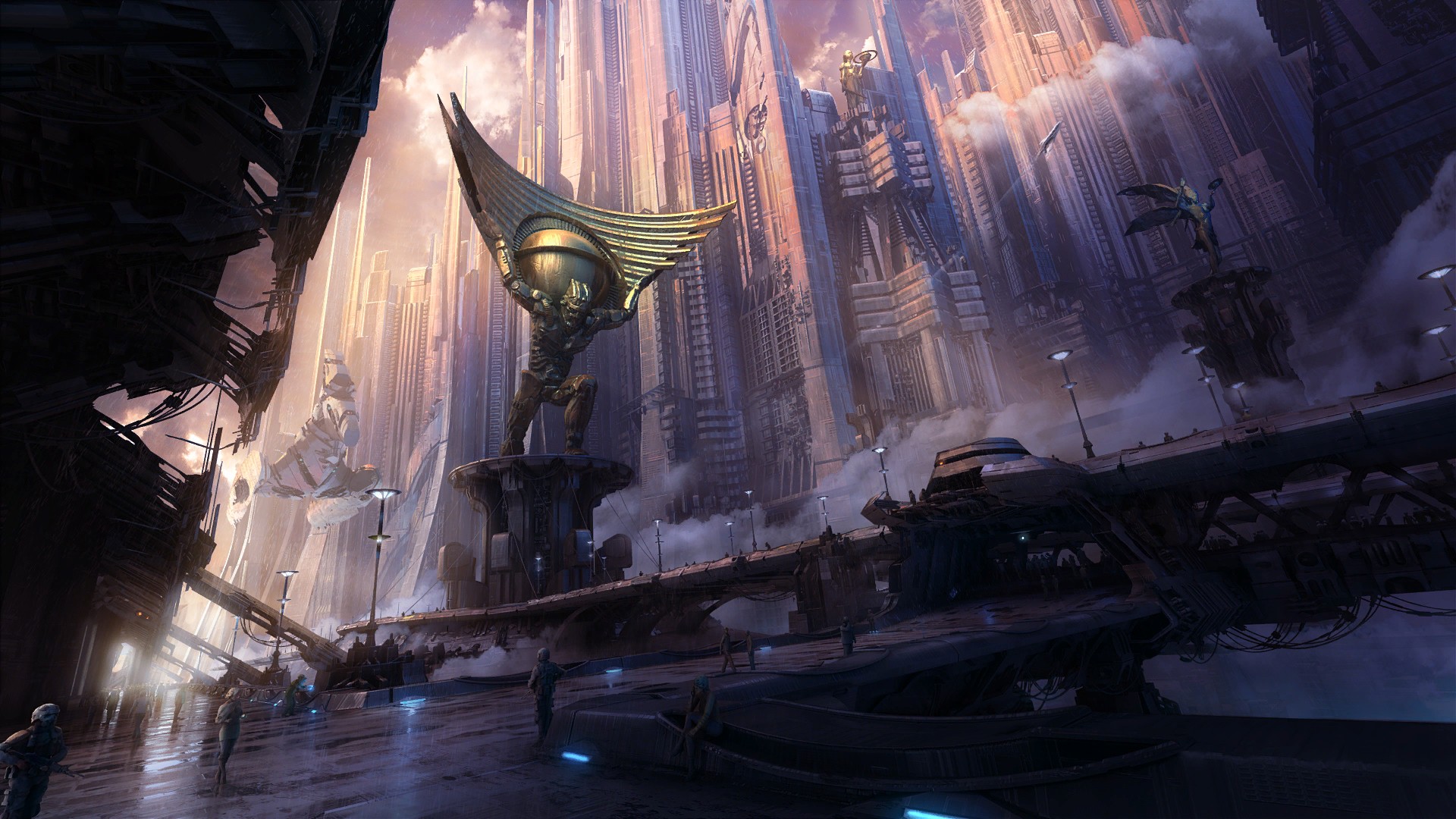 Starpoint Gemini 2 Video Games Fantastic Planet Science Fiction Digital Art Futuristic City 1920x1080