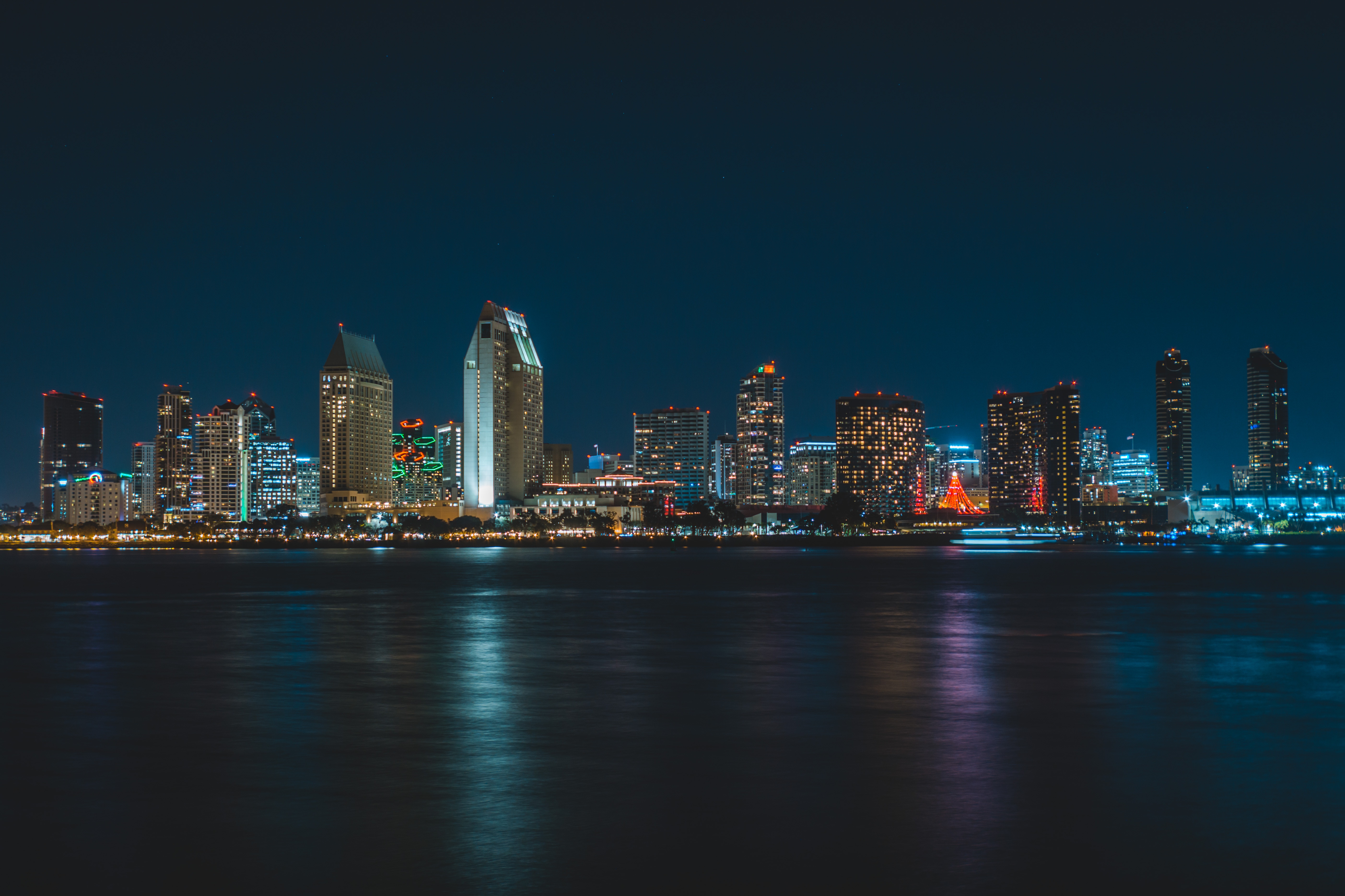 San Diego California USA City Lights Water 5610x3740