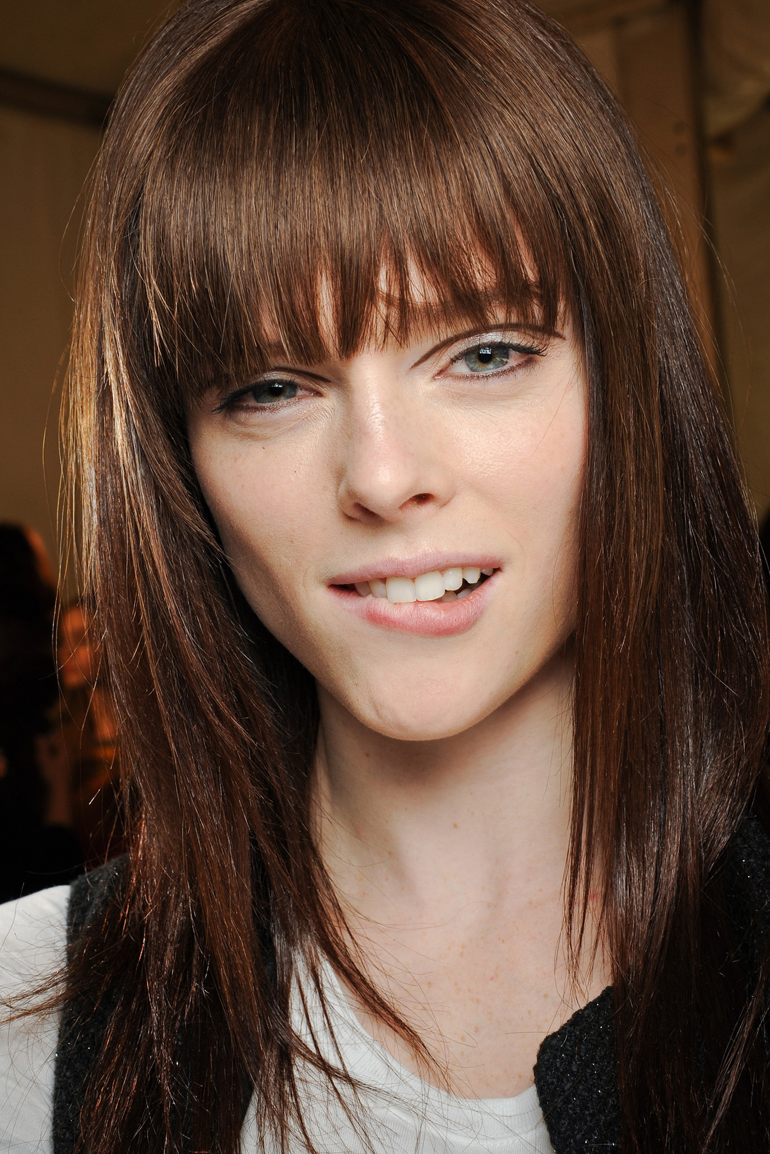 Coco Rocha Model Women Blue Eyes Face Biting Lip Brunette Canadian Wallpaper Resolution 9260