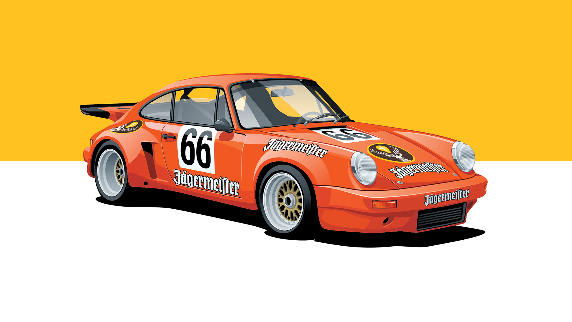 Porsche 911 RSR Race Cars Jagermeister Poster 1920x1080