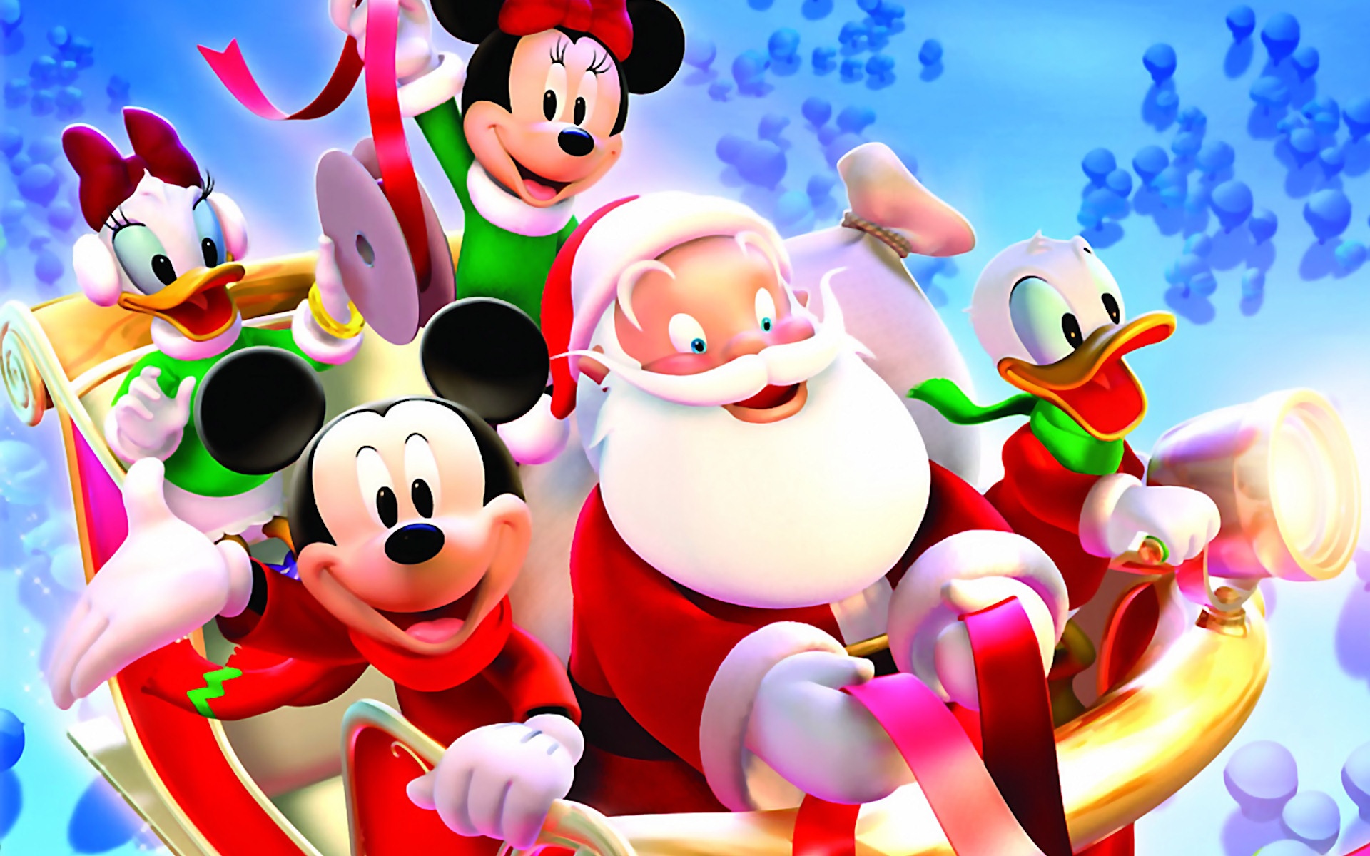 Christmas Santa Mickey Mouse Minnie Mouse Donald Duck Daisy Duck 1920x1200