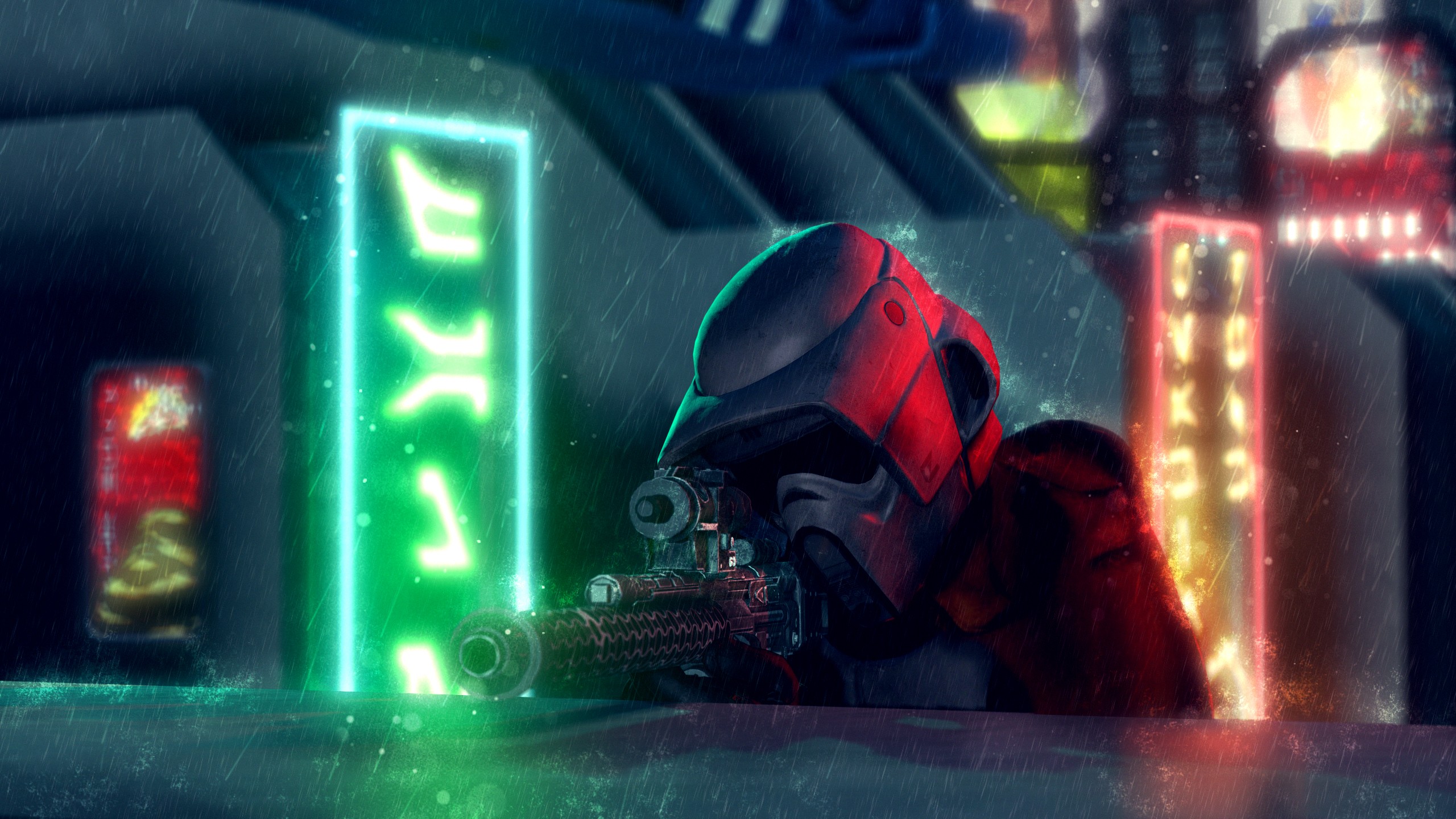 Star Wars Fan Art Stormtrooper Snipers Rain 2560x1440