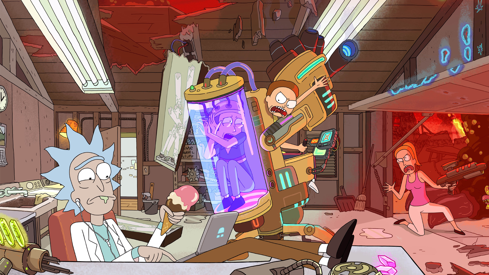 Rick Sanchez Morty Smith Jerry Smith Summer Smith Rick And Morty 1920x1080