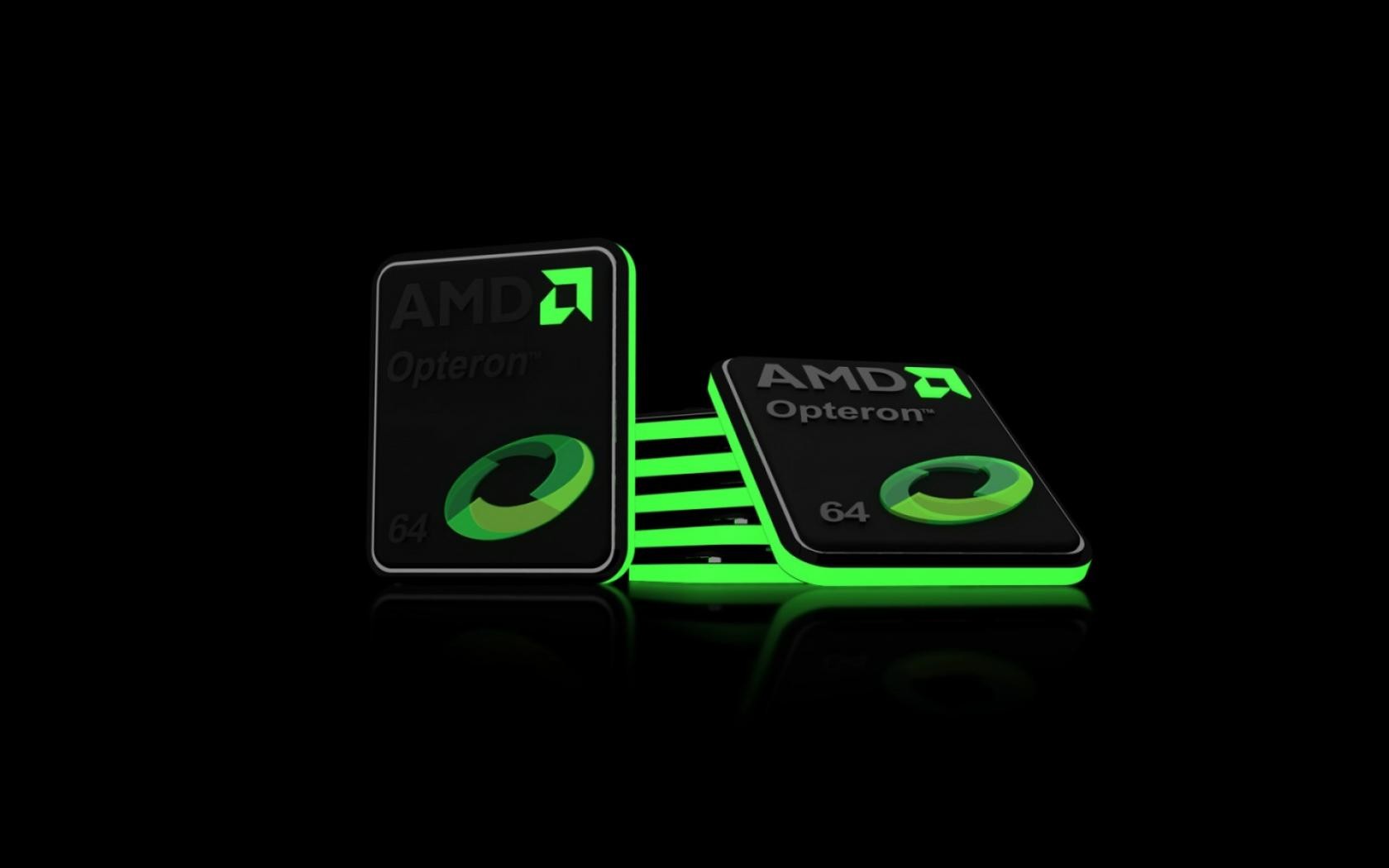 AMD Green CPU Processor Black Simple Background Black Background Technology 1680x1050