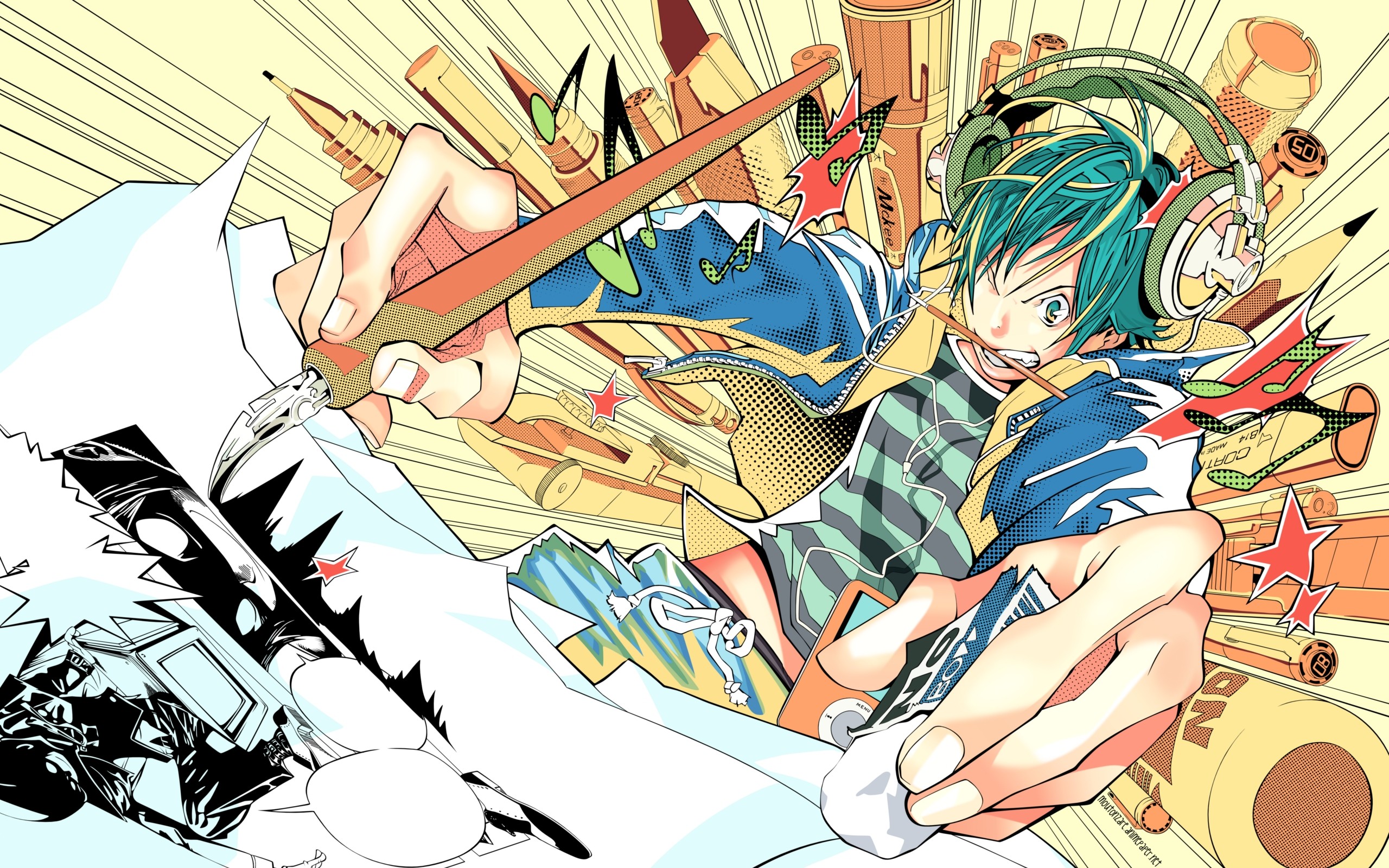 Bakuman Anime Headphones 2560x1600