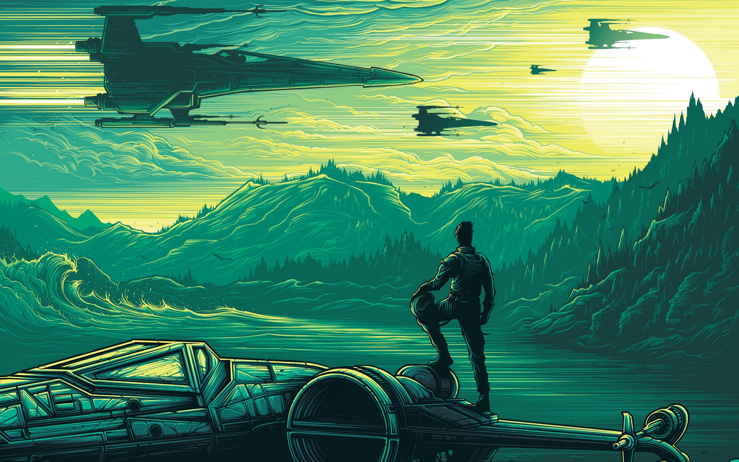 Star Wars Star Wars The Force Awakens Artwork X Wing Dan Mumford Science Fiction 2560x1600