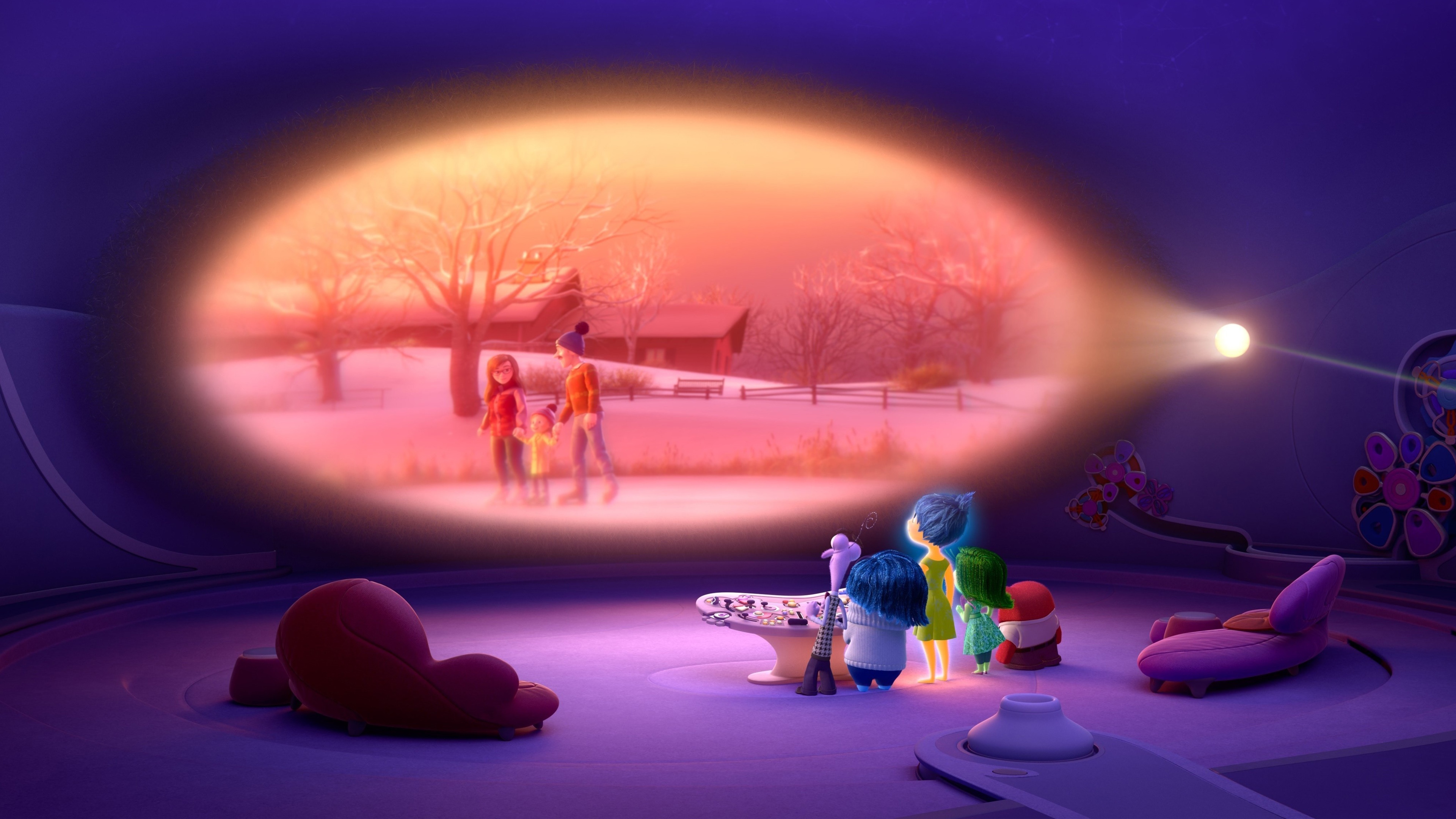 Inside Out Animation Movies Pixar Animation Studios 2015 Year Animated Movies 3840x2160