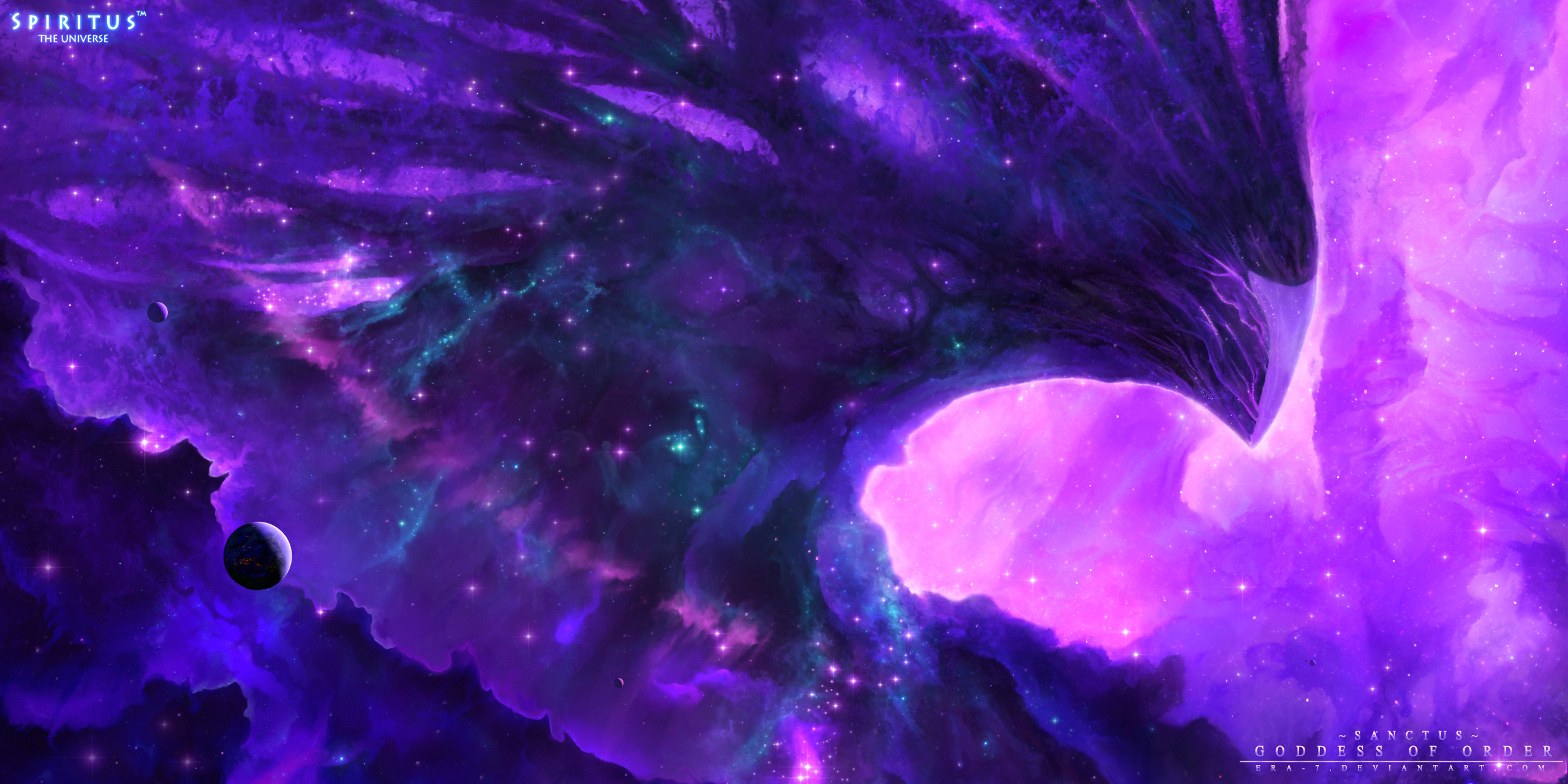 Digital Digital Art Artwork Fantasy Art Space Galaxy Universe Nebula Stars Planet Spacescapes Space  2560x1280