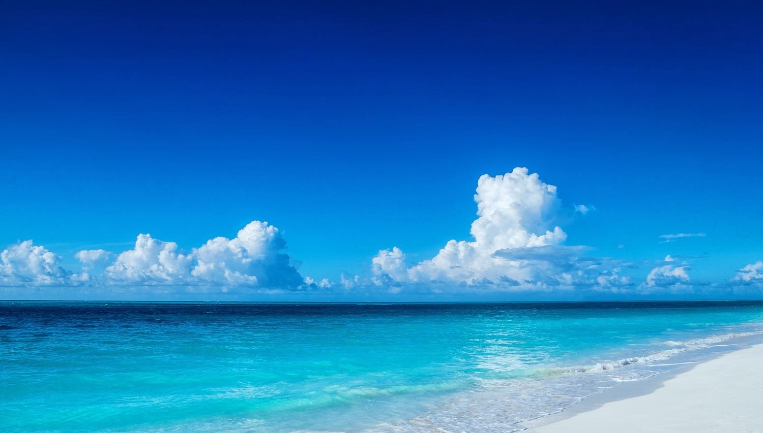 Nature Photography Landscape Summer Caribbean Sea Beach White Sand Clouds Tropical Horizon Turks Cai 1500x853
