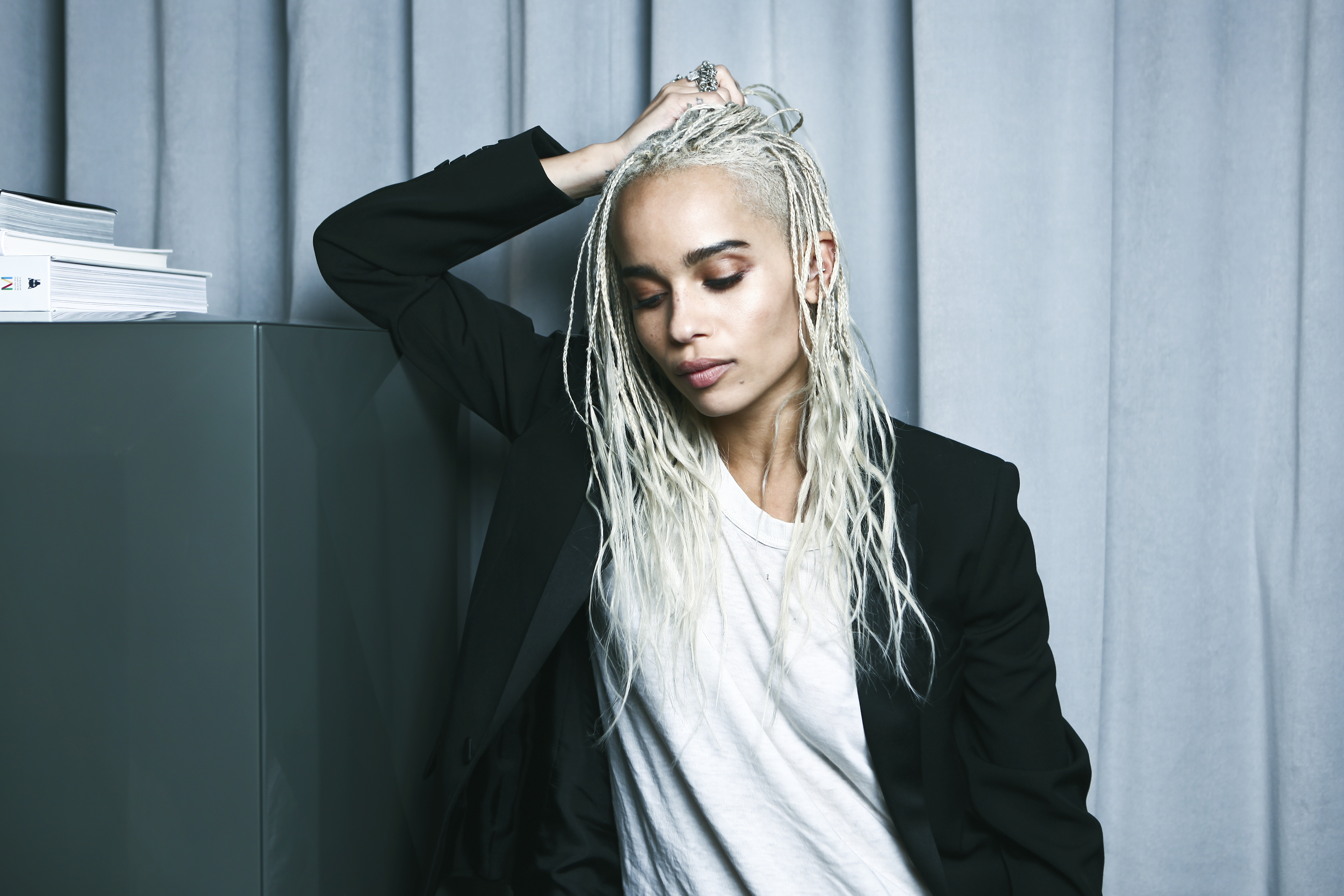 Zoe Kravitz Women Actress Model Dyed Hair Braided Hair 4769x3180