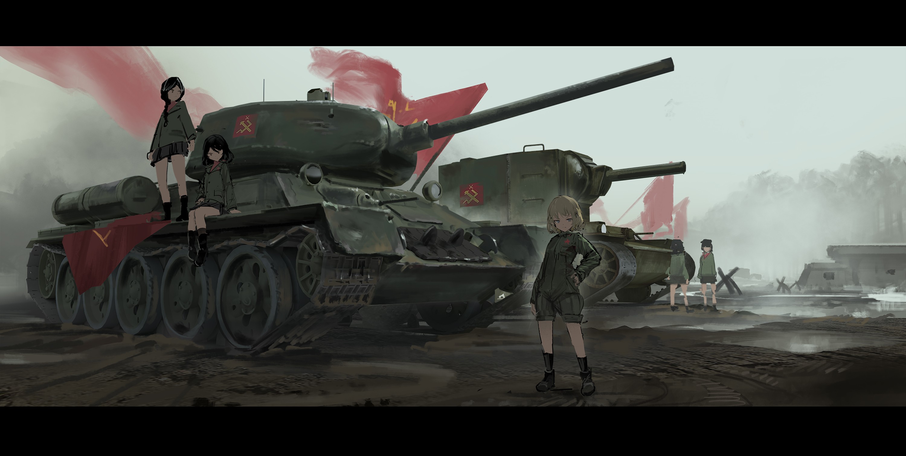 Anime Military HD Wallpaper by みけらん