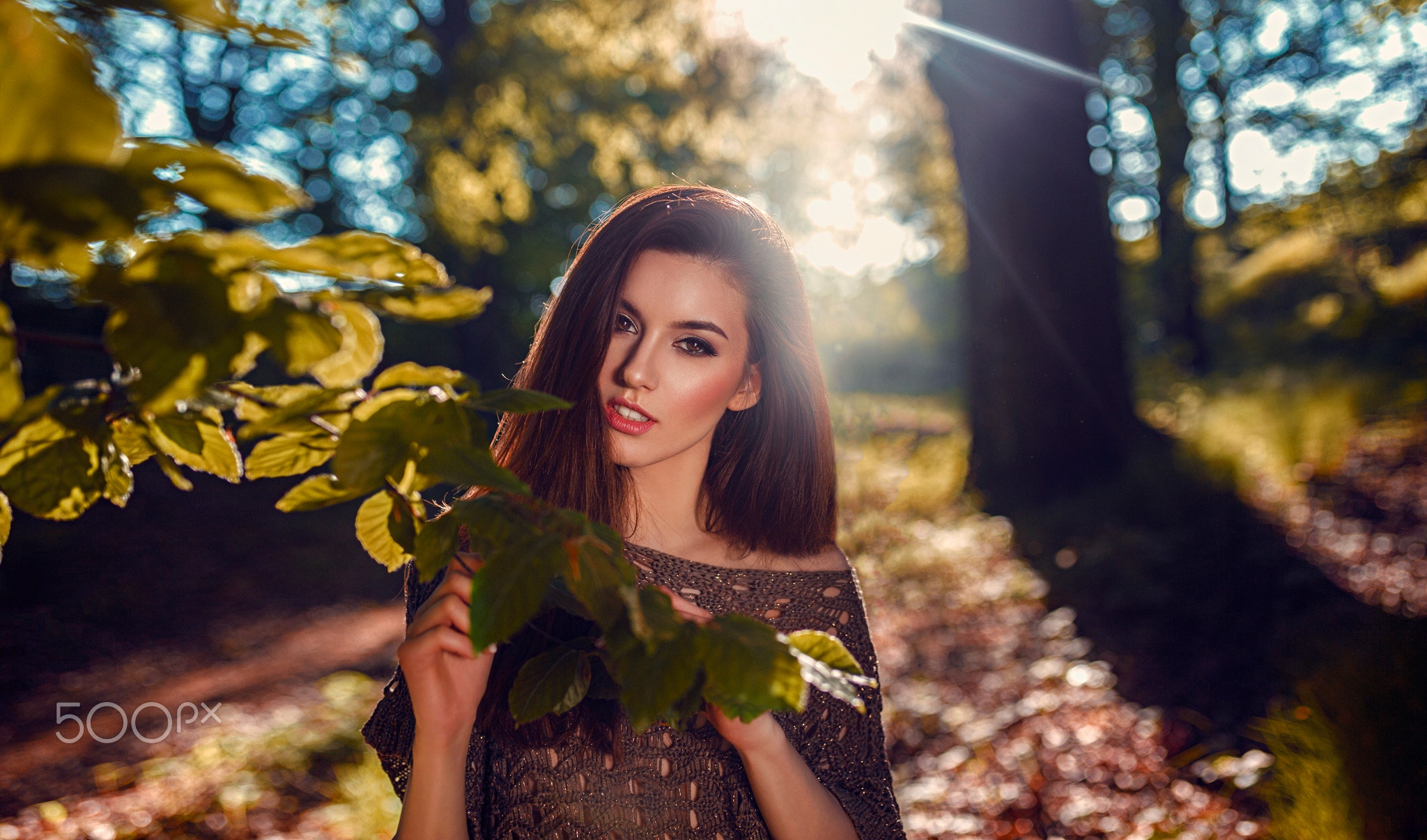 Women Brunette Women Outdoors Portrait Face Trees Bokeh Sunlight Brown Eyes Damian Piorko Natalia Sz 2048x1206