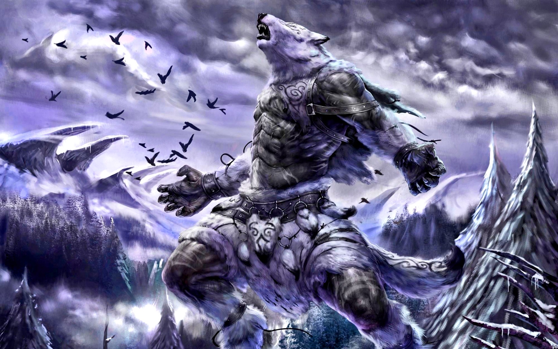 Werewolves Creature Fantasy Art Furry Anthro 1920x1200