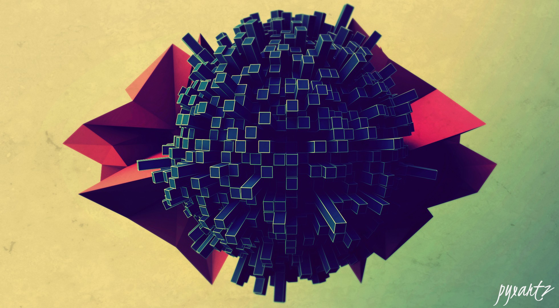 Digital Art Abstract 3D CGi Sphere 3d Object 1960x1080