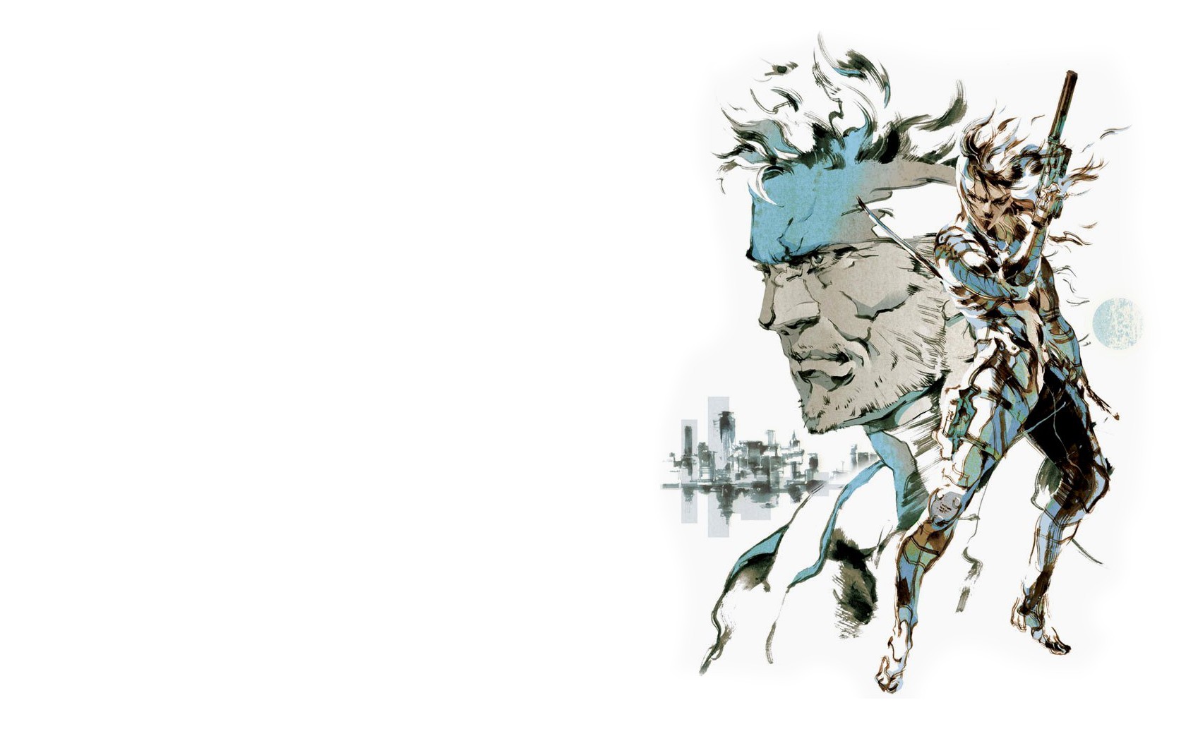 Metal Gear Metal Gear Solid Solid Snake Raiden Artwork Video Games Concept Art Metal Gear Solid 2 Cy 1680x1050