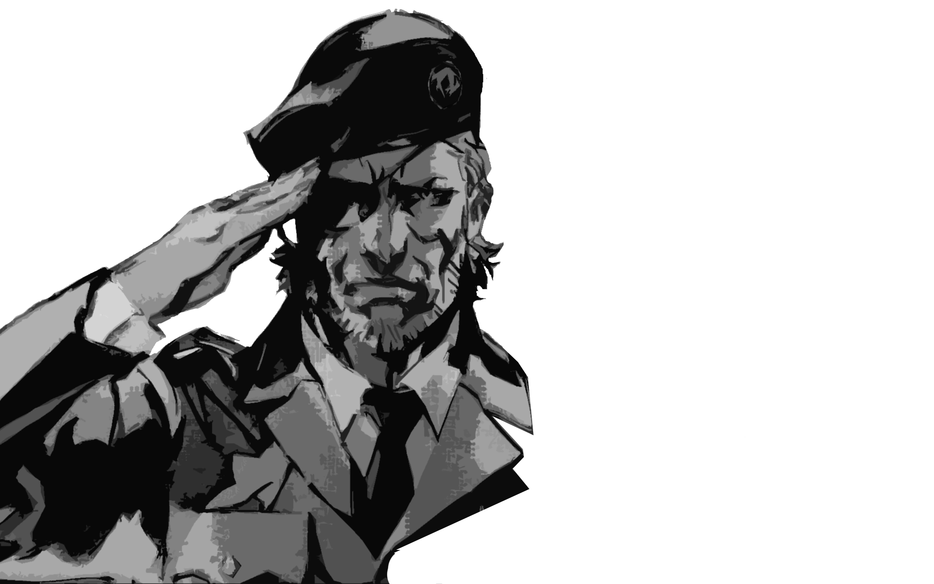 Metal Gear Minimalism Soldier Monochrome Big Boss Video Games Simple Background Metal Gear Solid Met 1920x1200