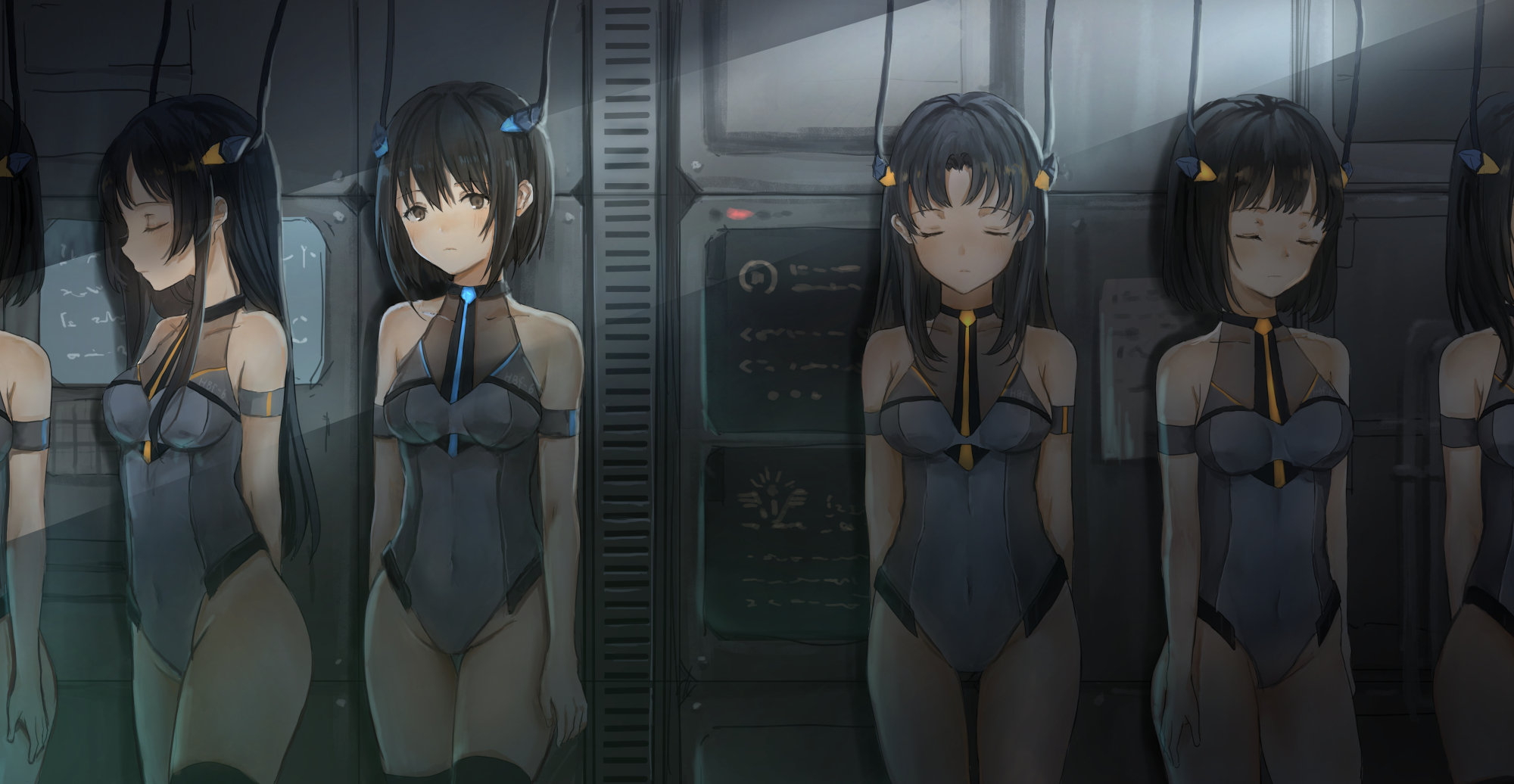 Catzz Anime Girls Dark Hair Science Fiction Anime 2000x1036