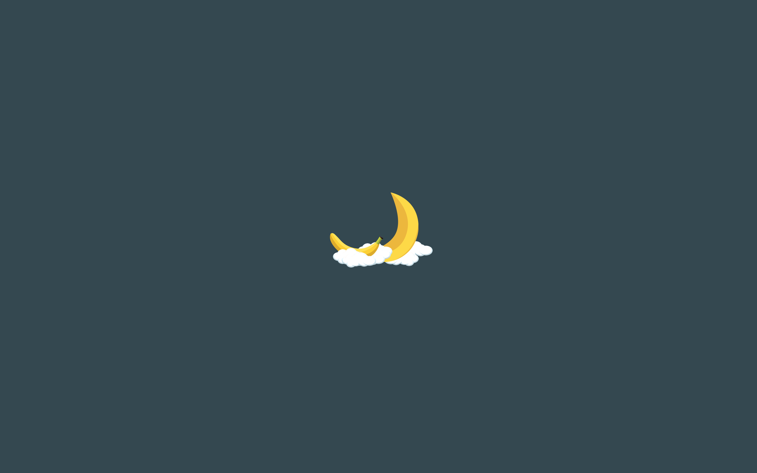 Humor Minimalism Simple Background Moon Bananas Clouds Moon Phases 2560x1600