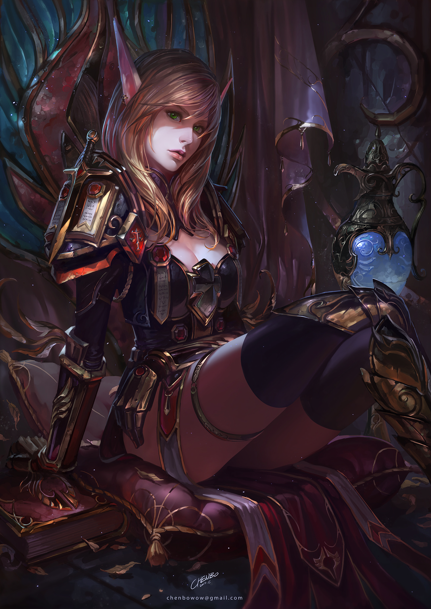 World Of Warcraft Blood Elf Portrait Display Chenbo 1500x2121