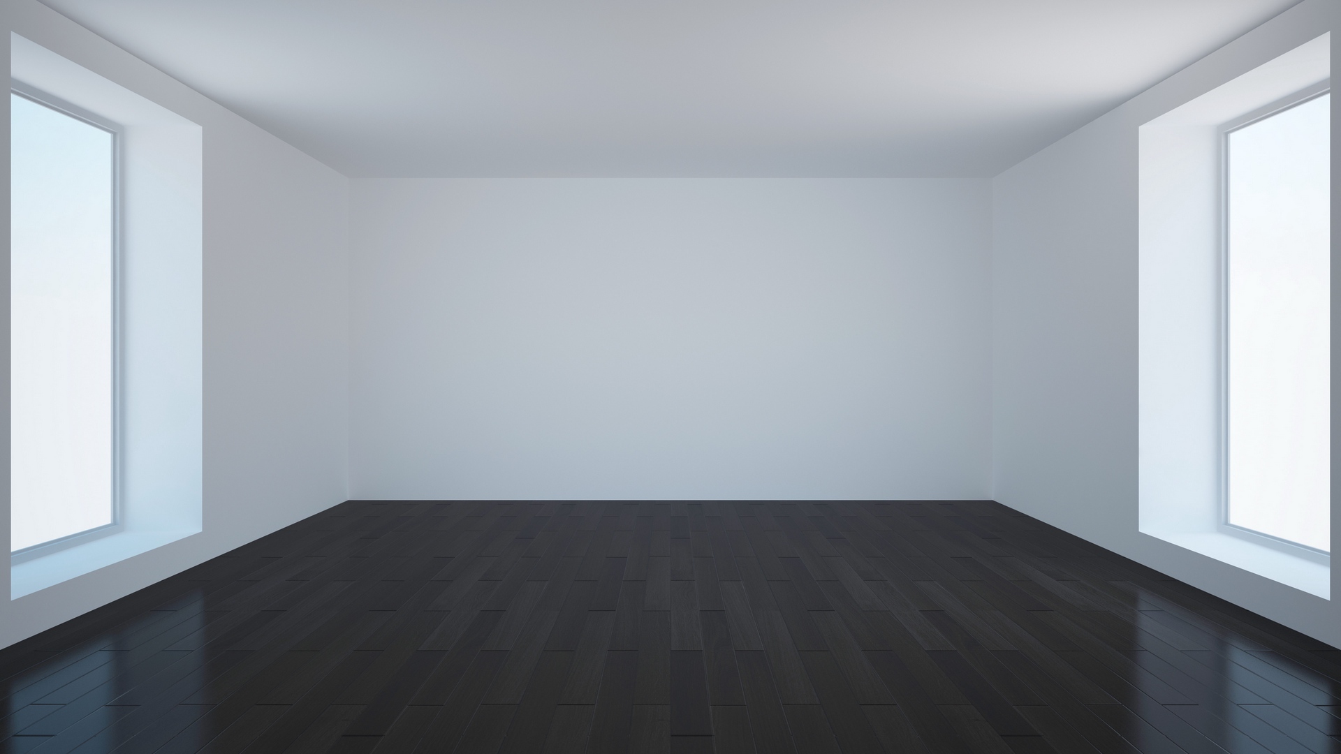 Empty Room White Minimalism 1920x1080