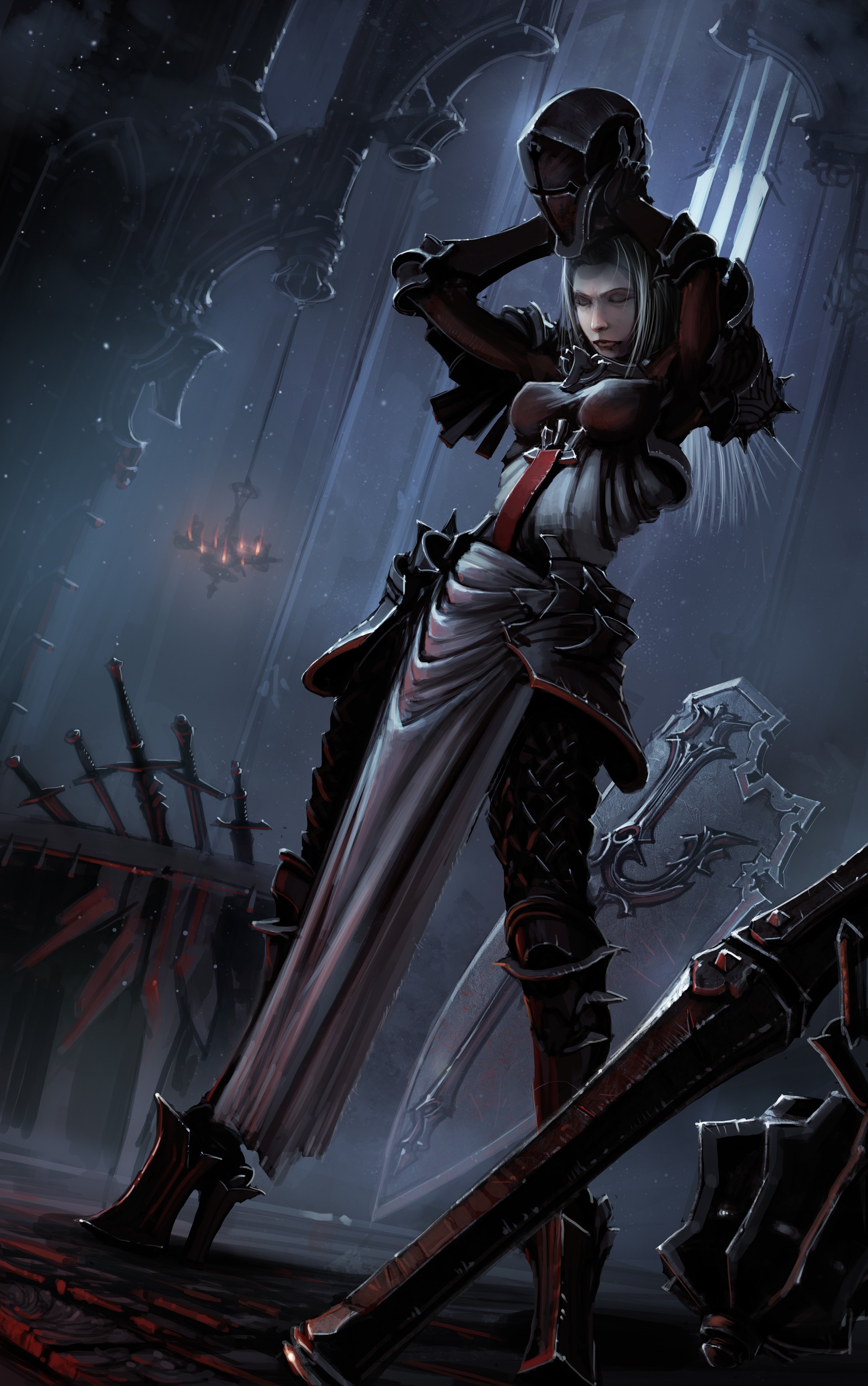 Diablo Crusaders Fantasy Girl Fantasy Art Video Games 2000x3194