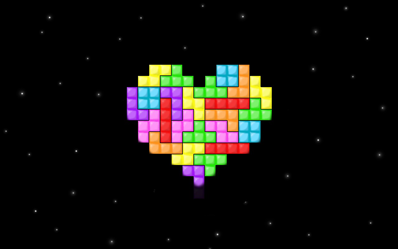 Heart Tetris Colorful Video Games Video Game Art 1280x800