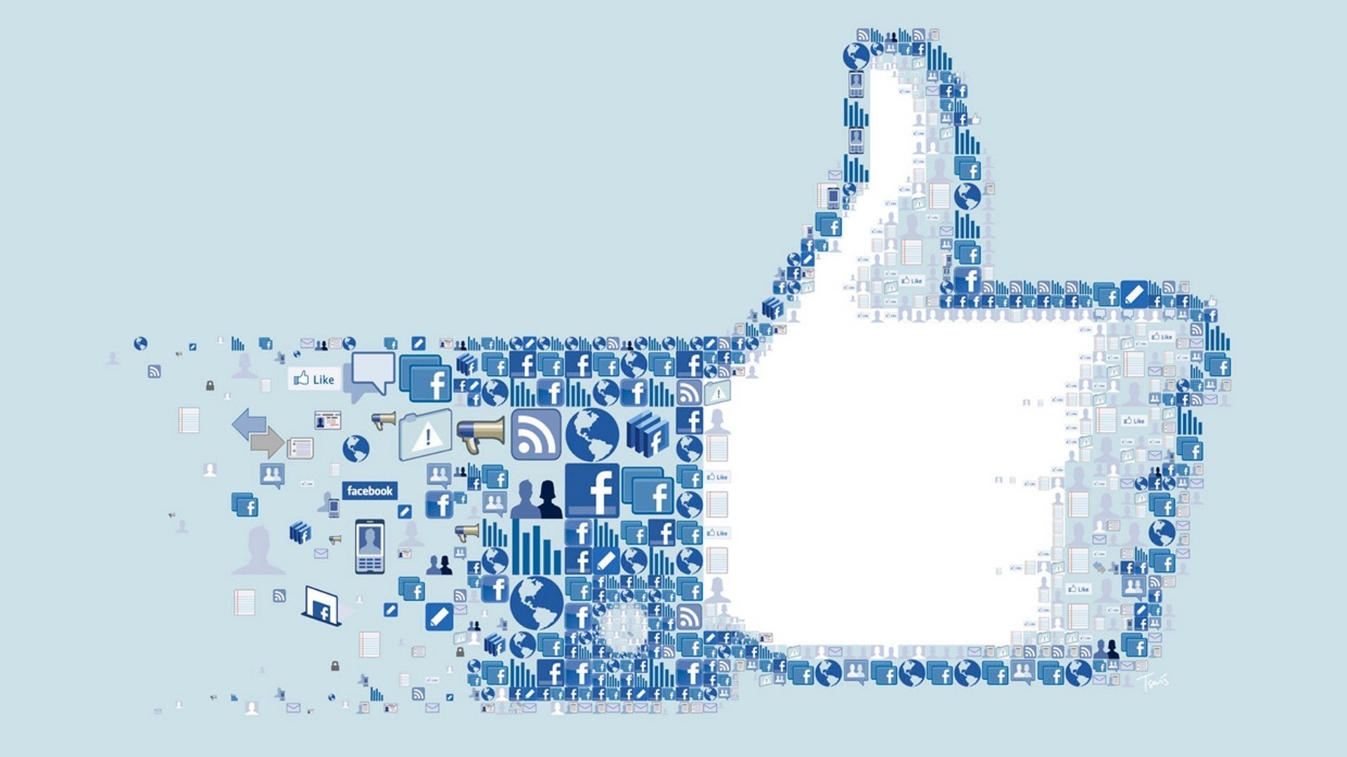 Facebook Thumbs Up Social Media Simple Background 1920x1080