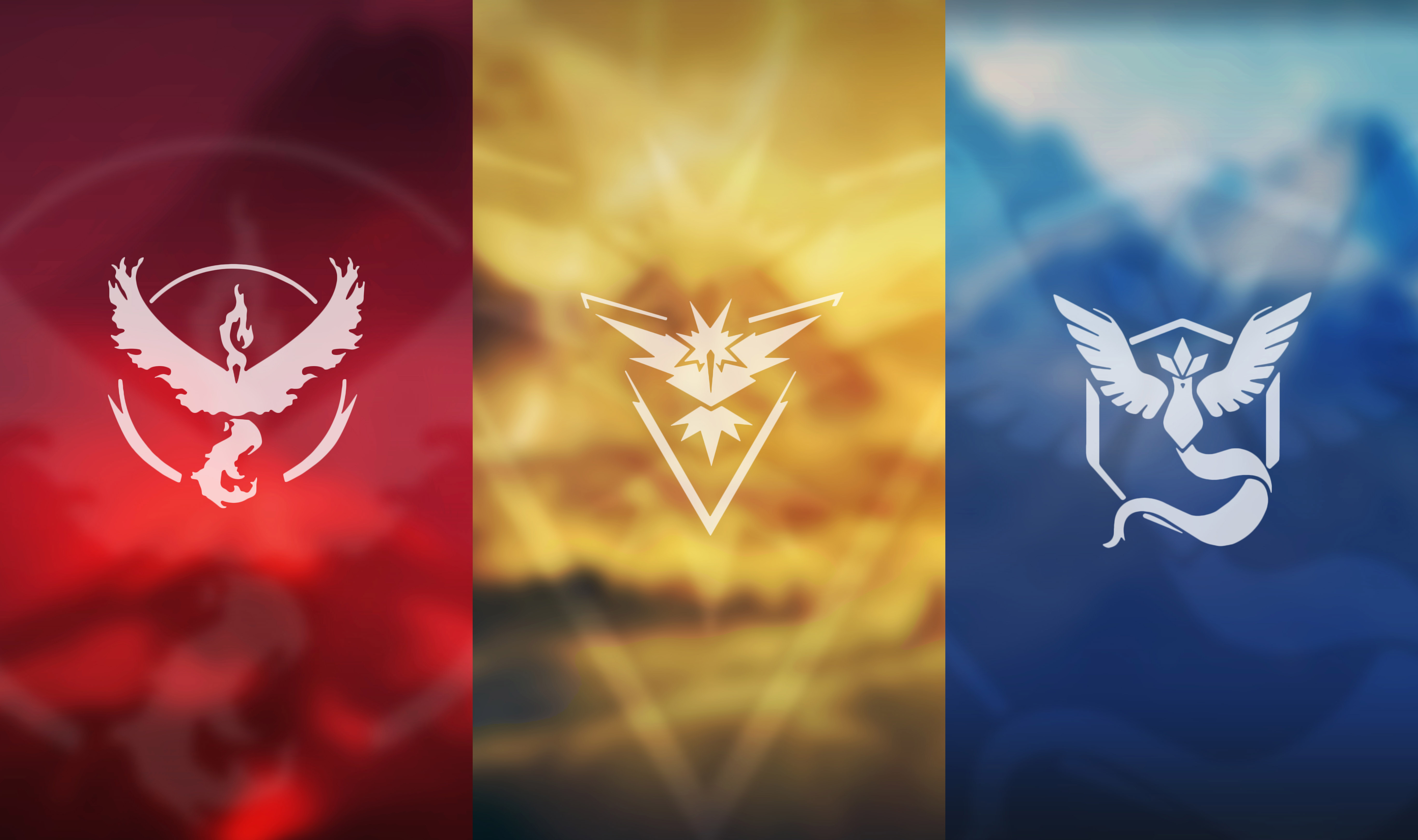 Pokemon Go Team Valor Team Instinct Team Mystic 5469x3240