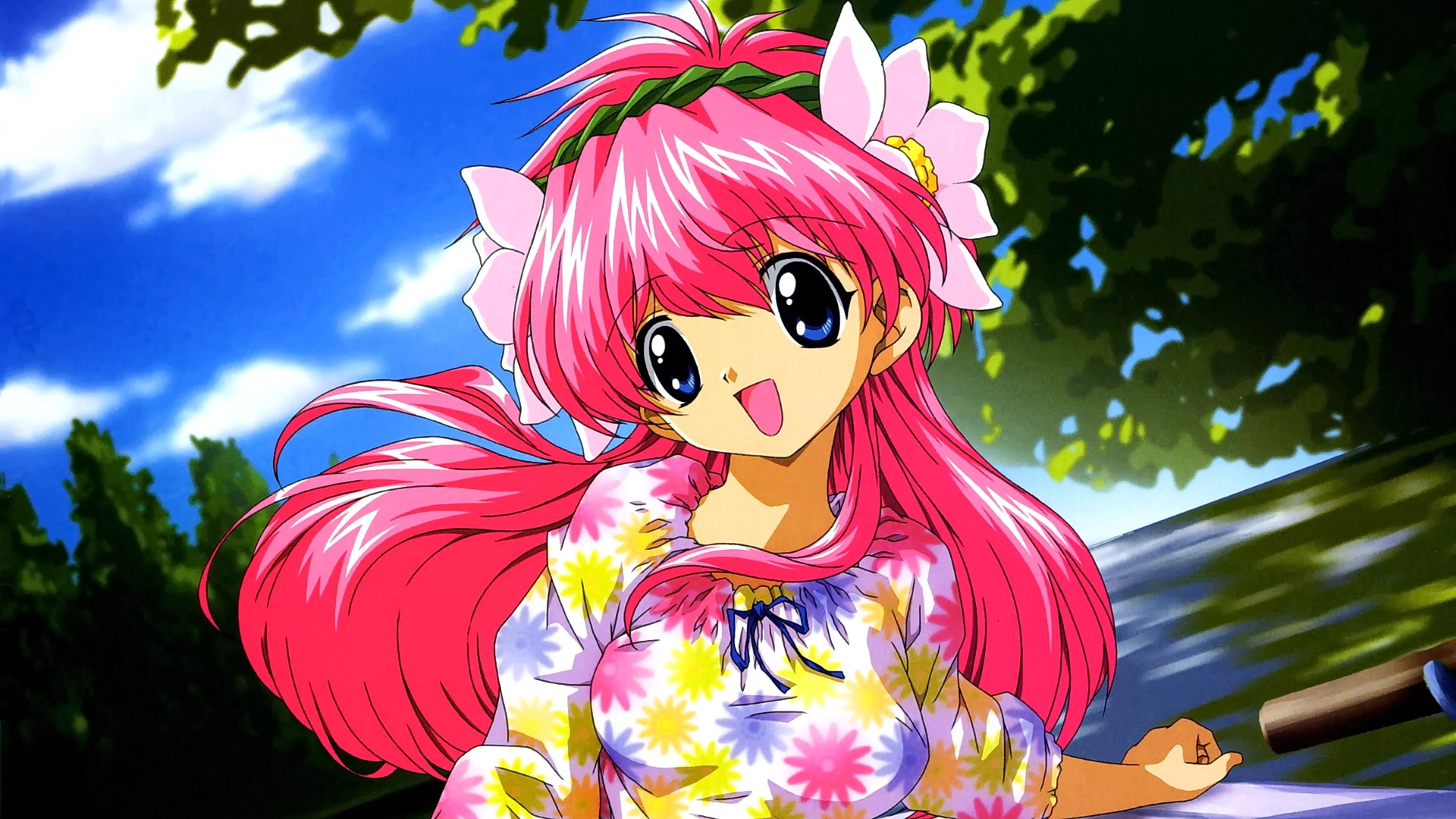 Anime Anime Girls Pink Hair Galaxy Angel 1920x1080